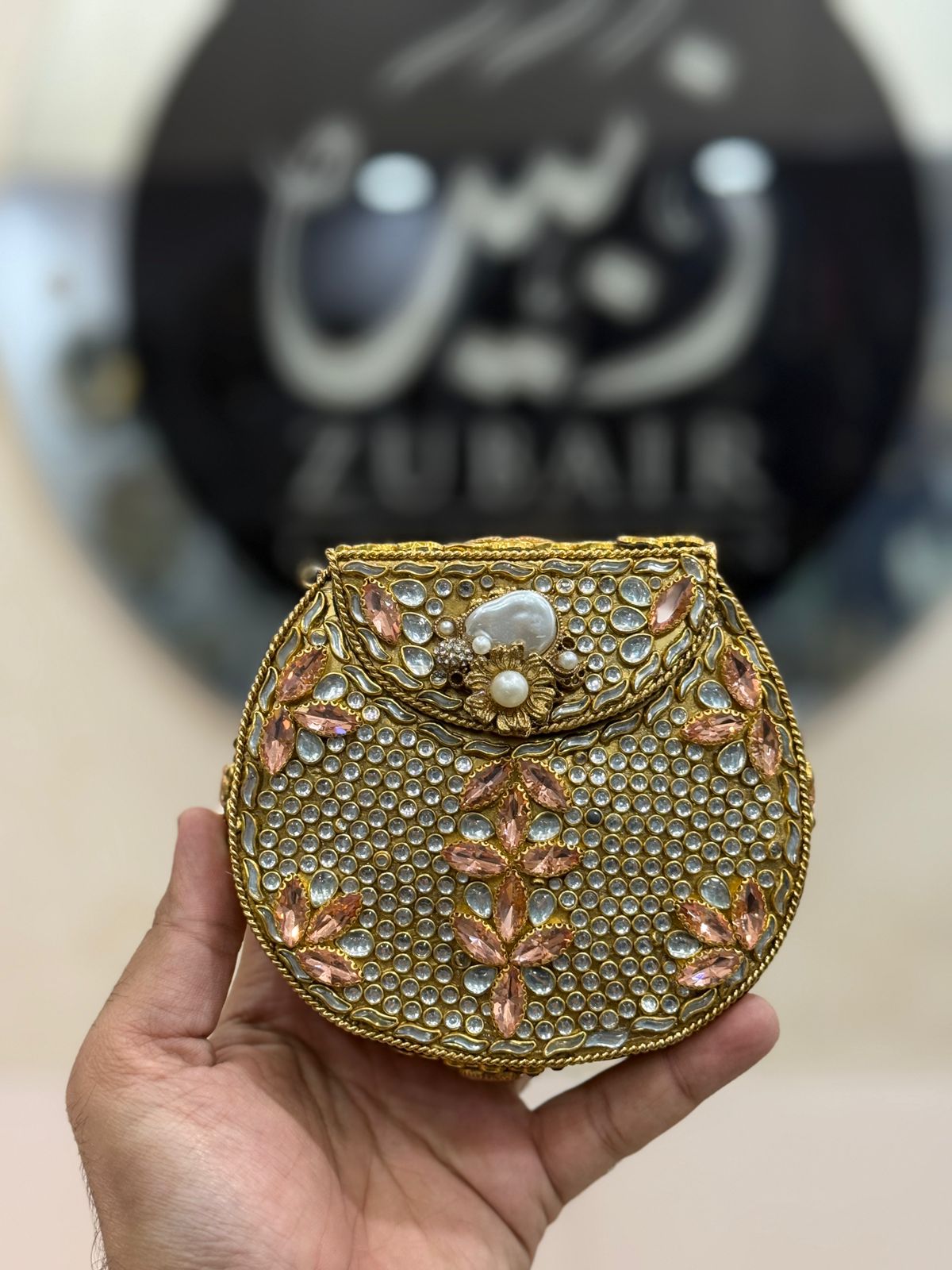 Turkish_Kundan Designer Metal Clutch_New Design 16