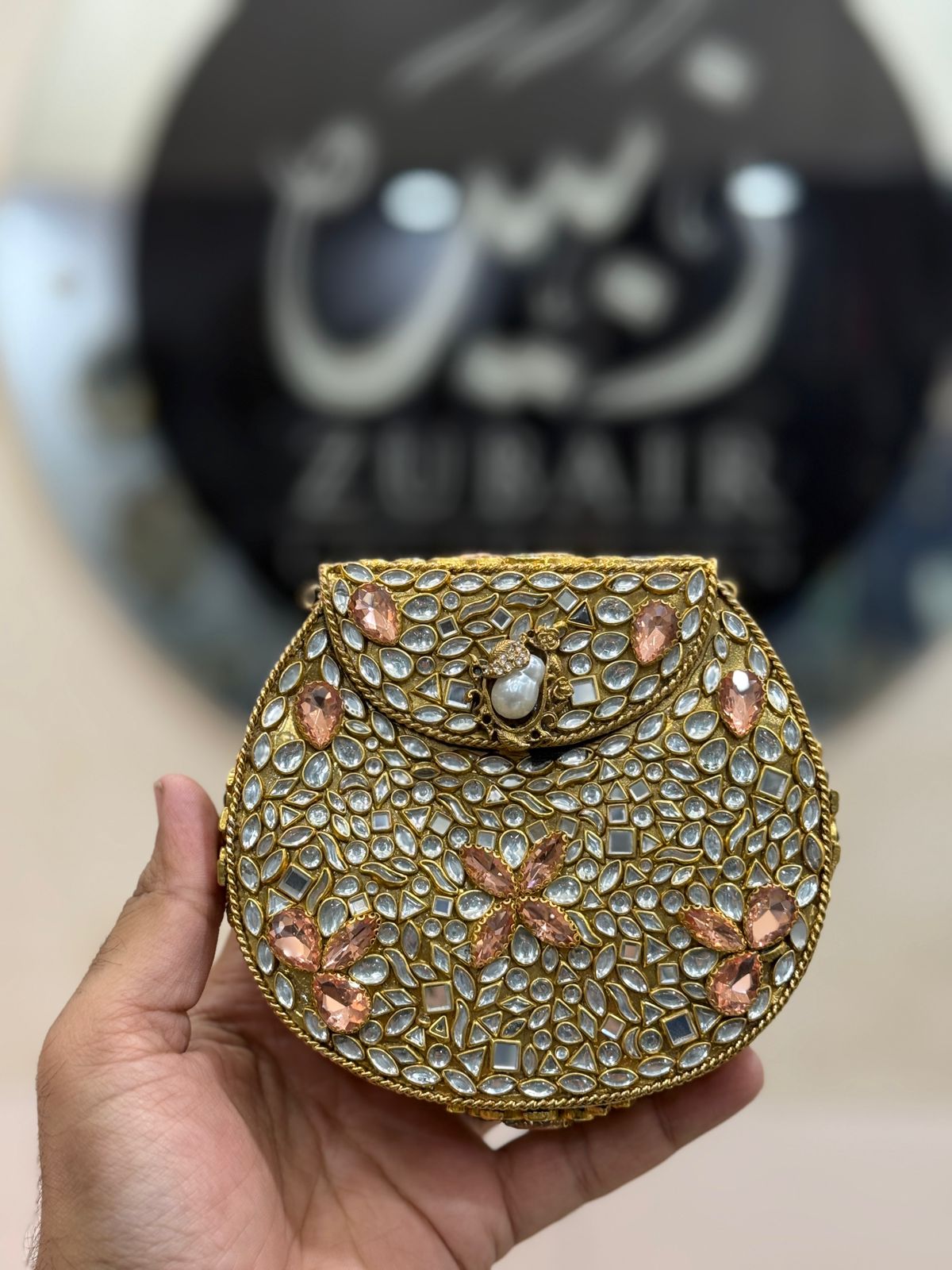 Turkish_Kundan Designer Metal Clutch_New Design 17
