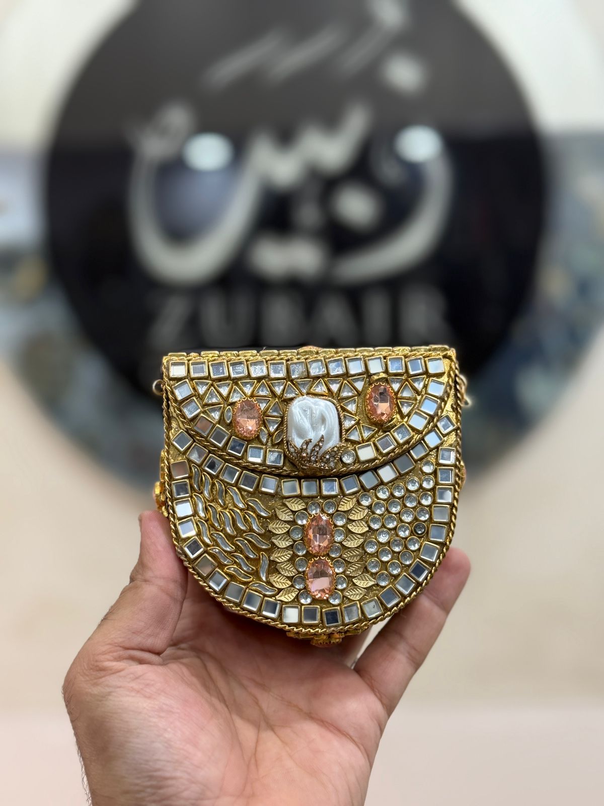 Turkish_Kundan Designer Metal Clutch_New Design 19