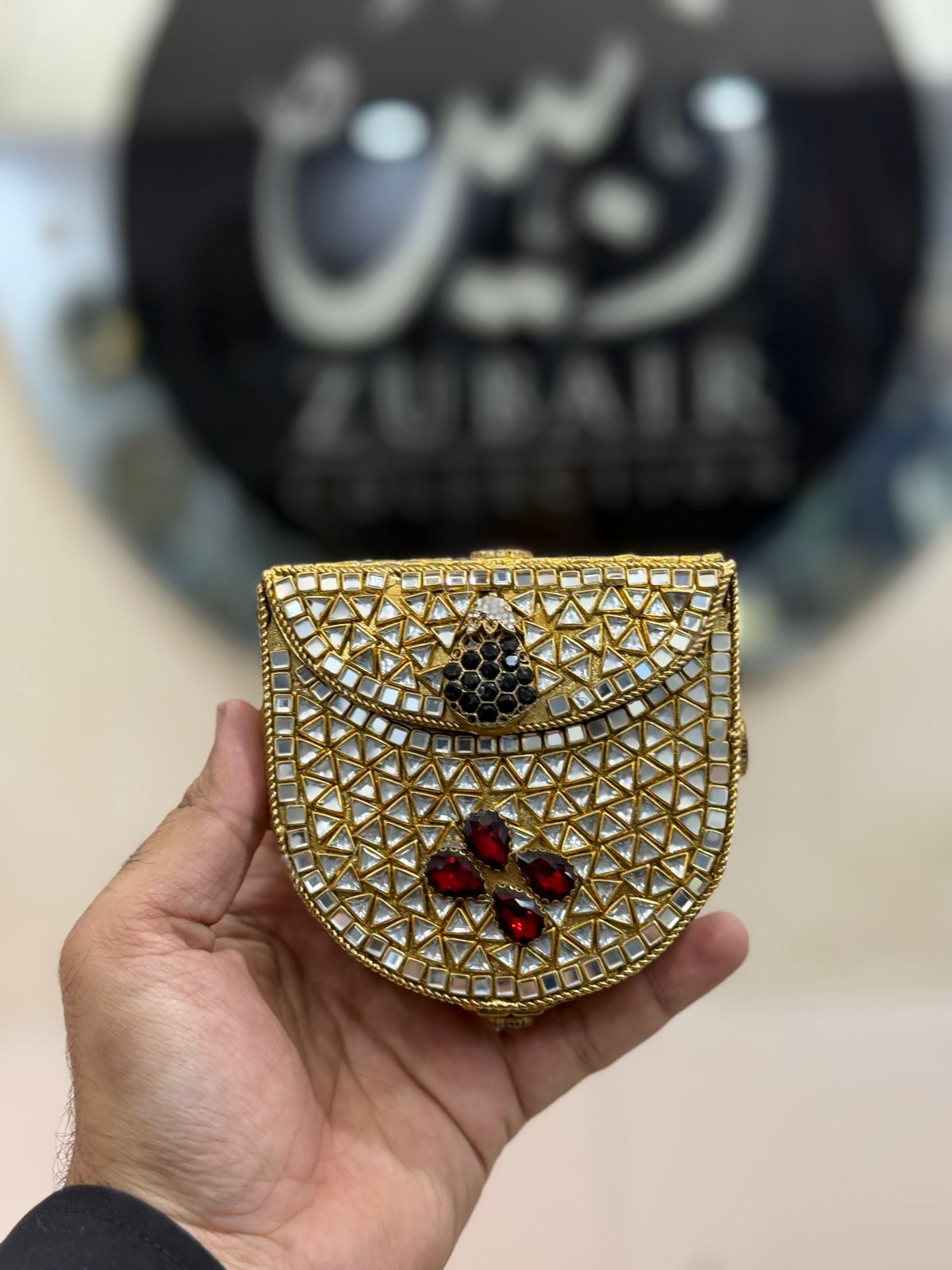 Turkish_Kundan Designer Metal Clutch_New Design 21