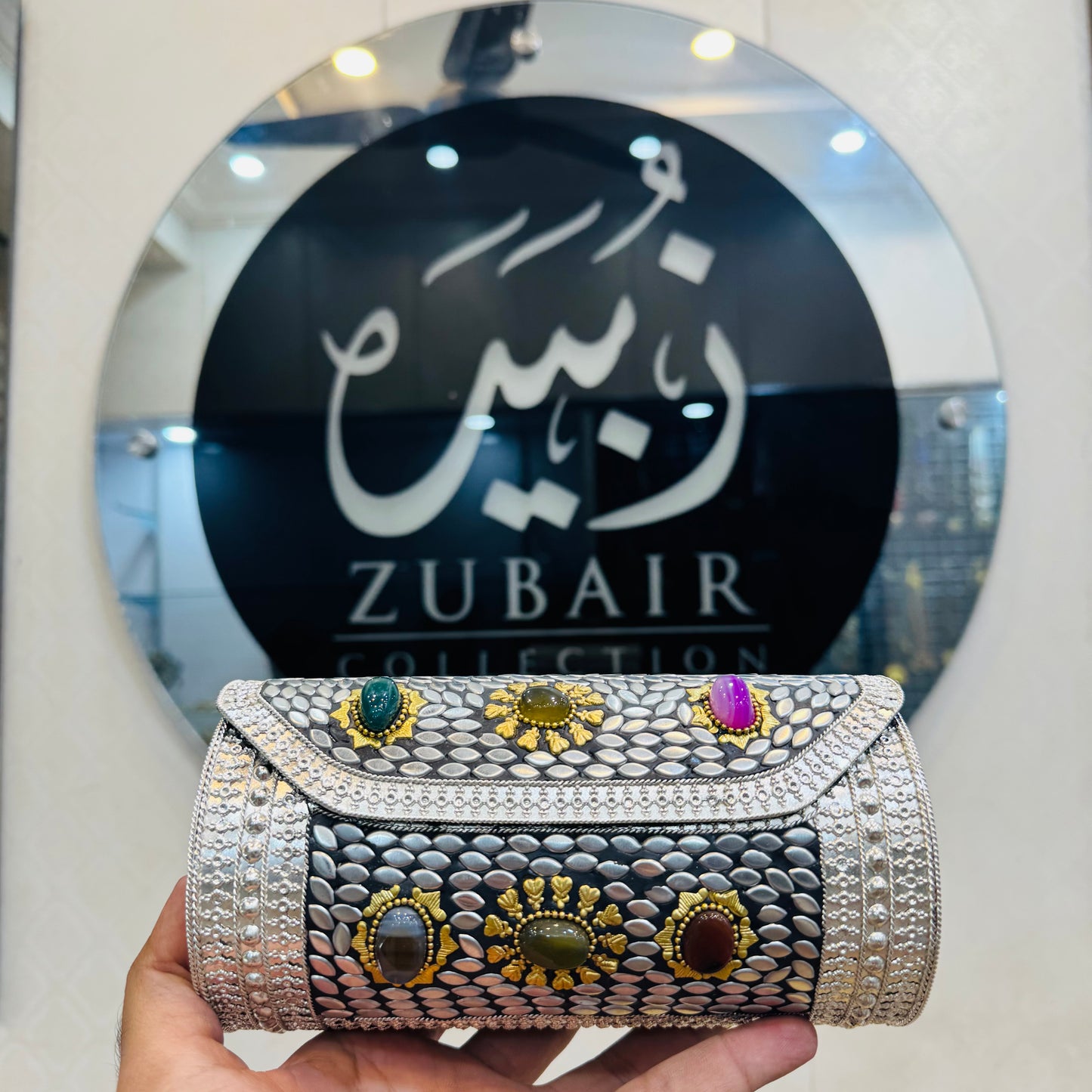 Beautiful Dolki Design Stones Clutch