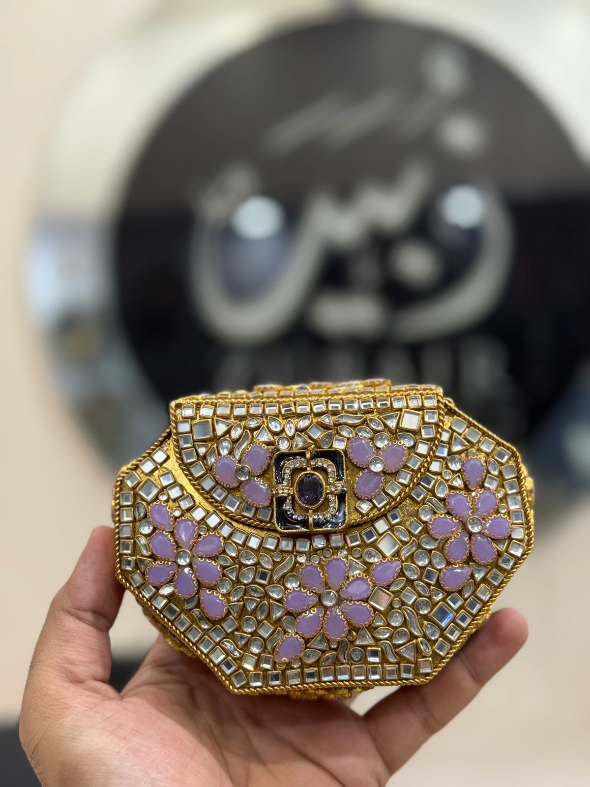 Turkish_Kundan Designer Metal Clutch_New Design 4