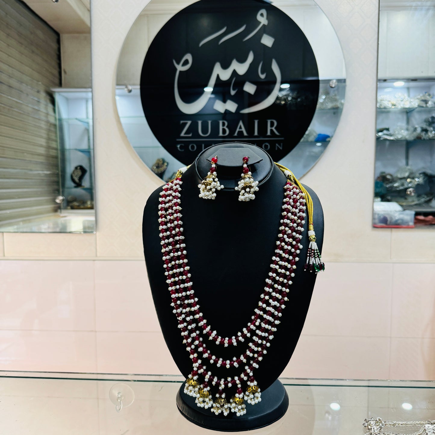 Beautiful Real beads Mala with matching earrings
