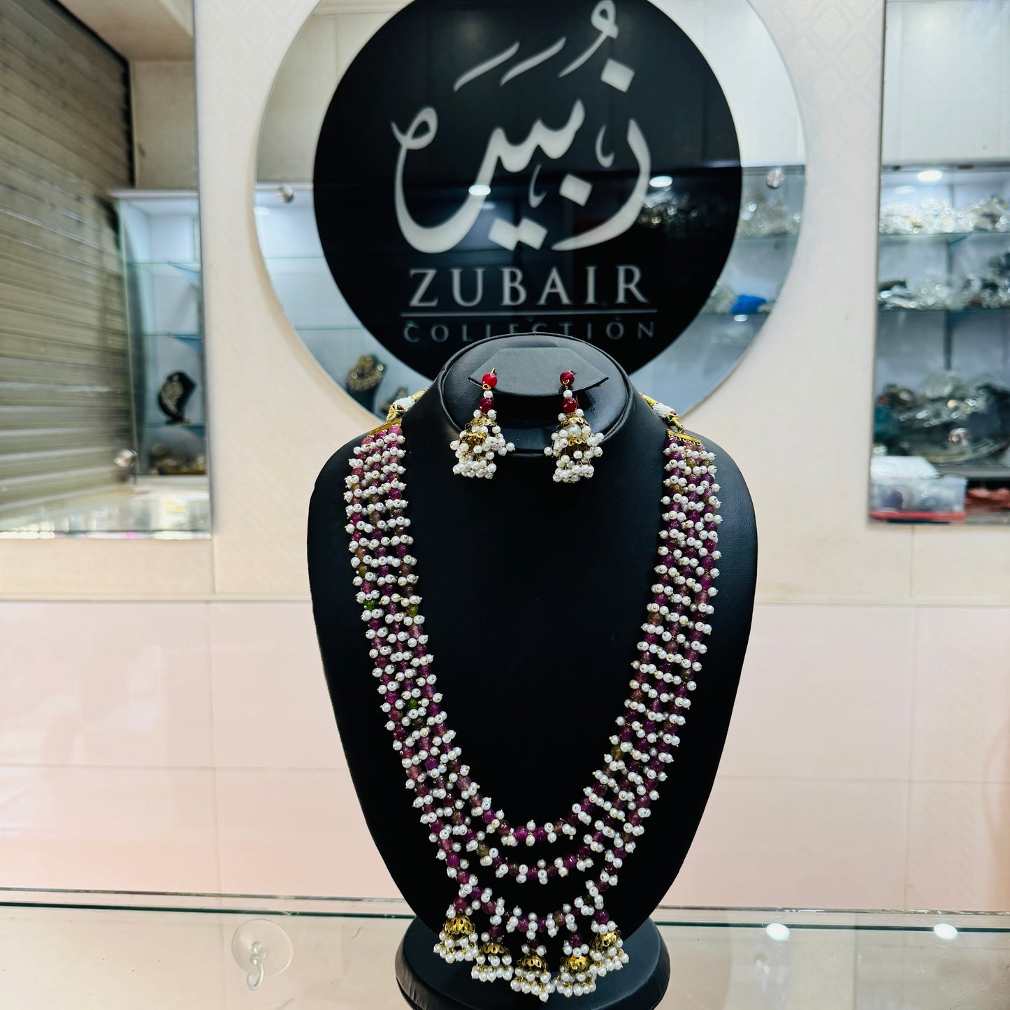 Beautiful Real beads Mala with matching earrings