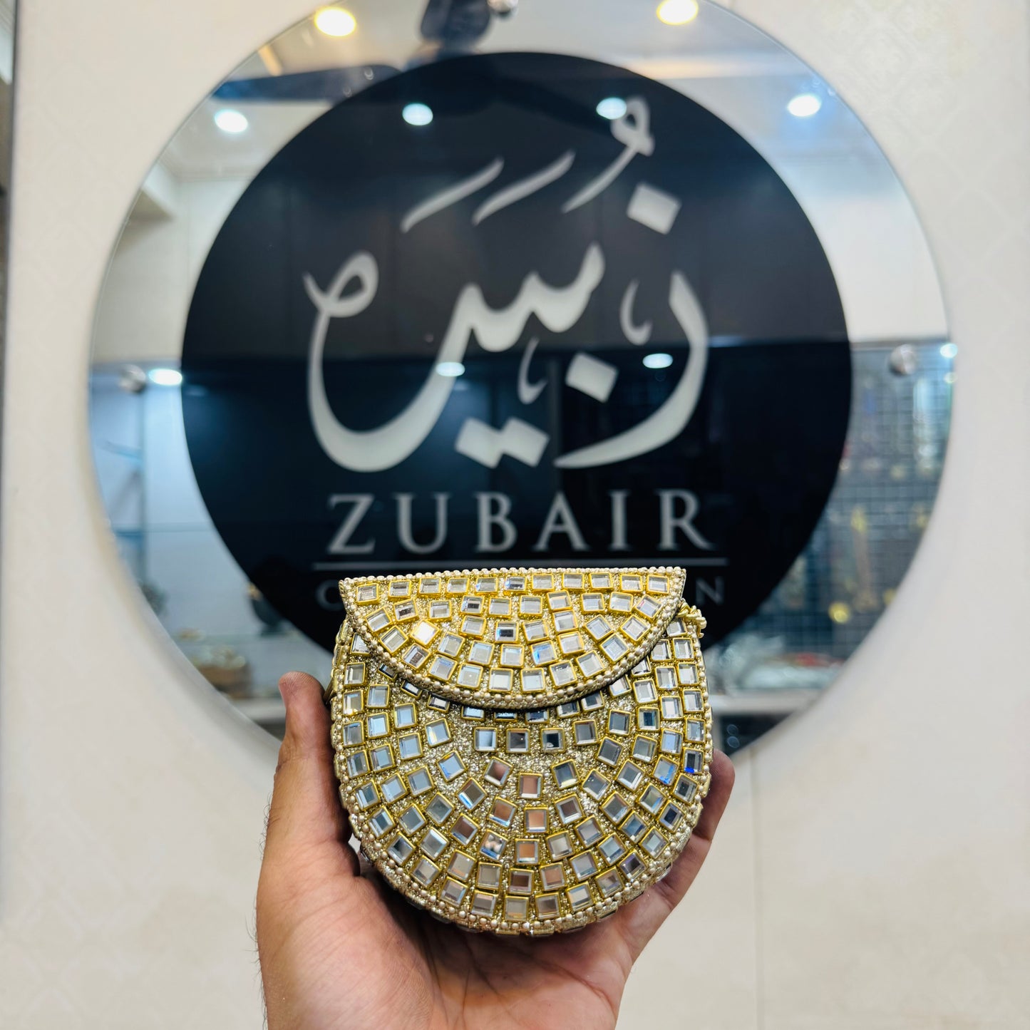 Beautiful mini size kundan clutch