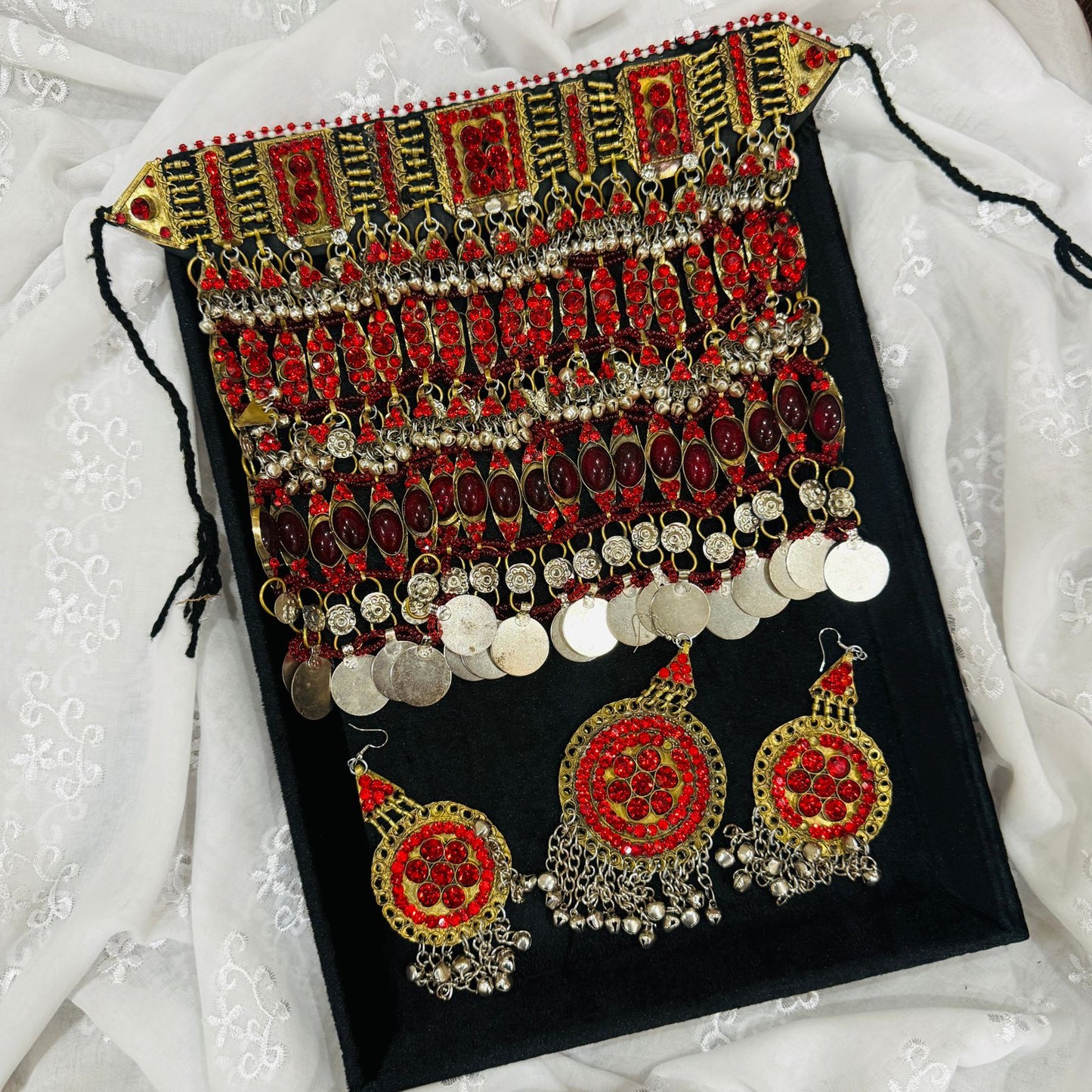 Afghani Red Choker Set_New Design