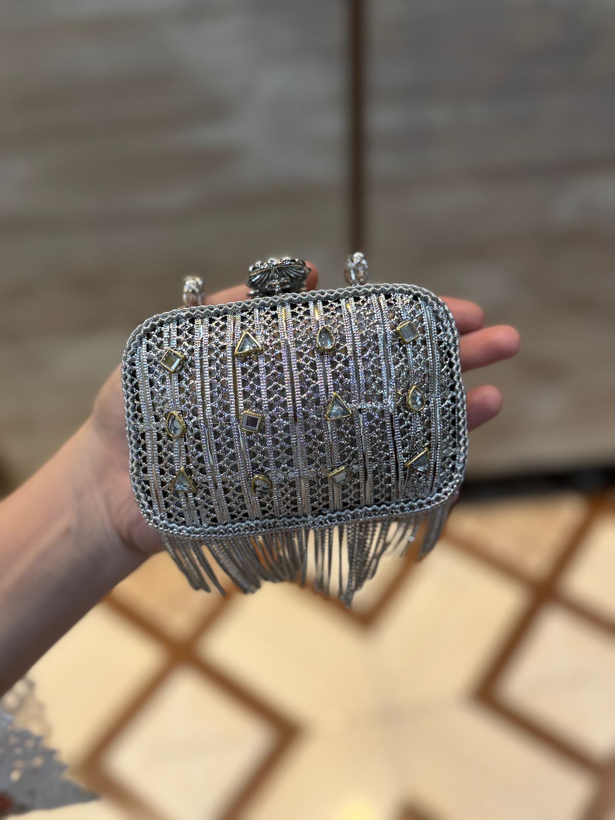Luxury Silver Heer Collection Clutch- Design 4