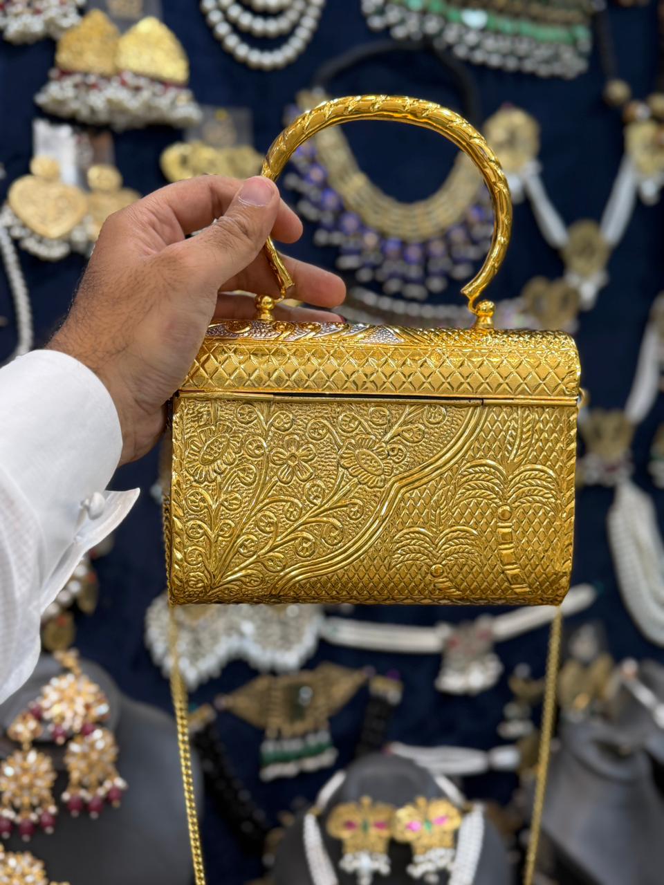 Luxury Golden Metal Clutch_2Tune_Designer Clutch