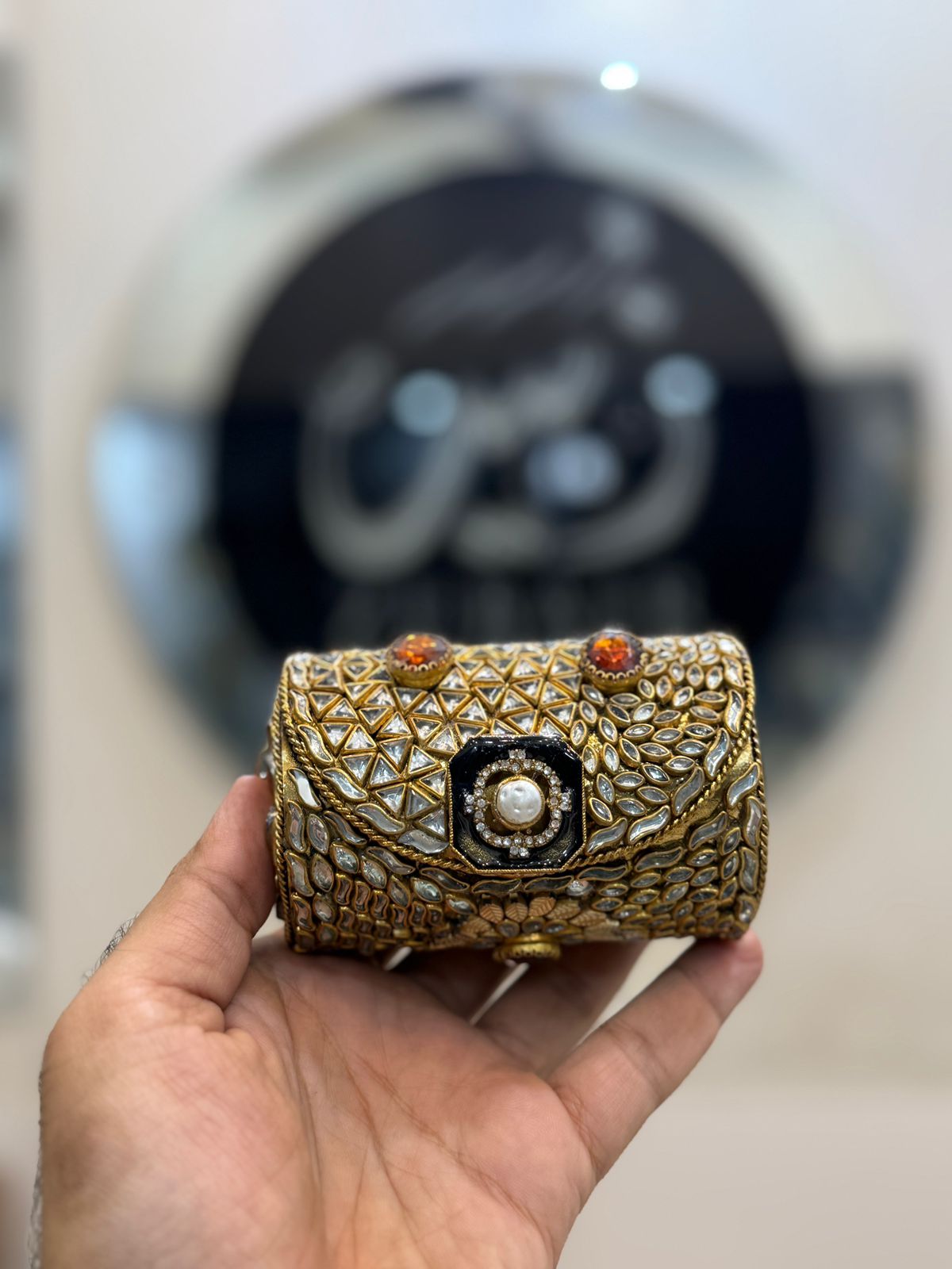 Luxury Kundan Clutch_Medium Size