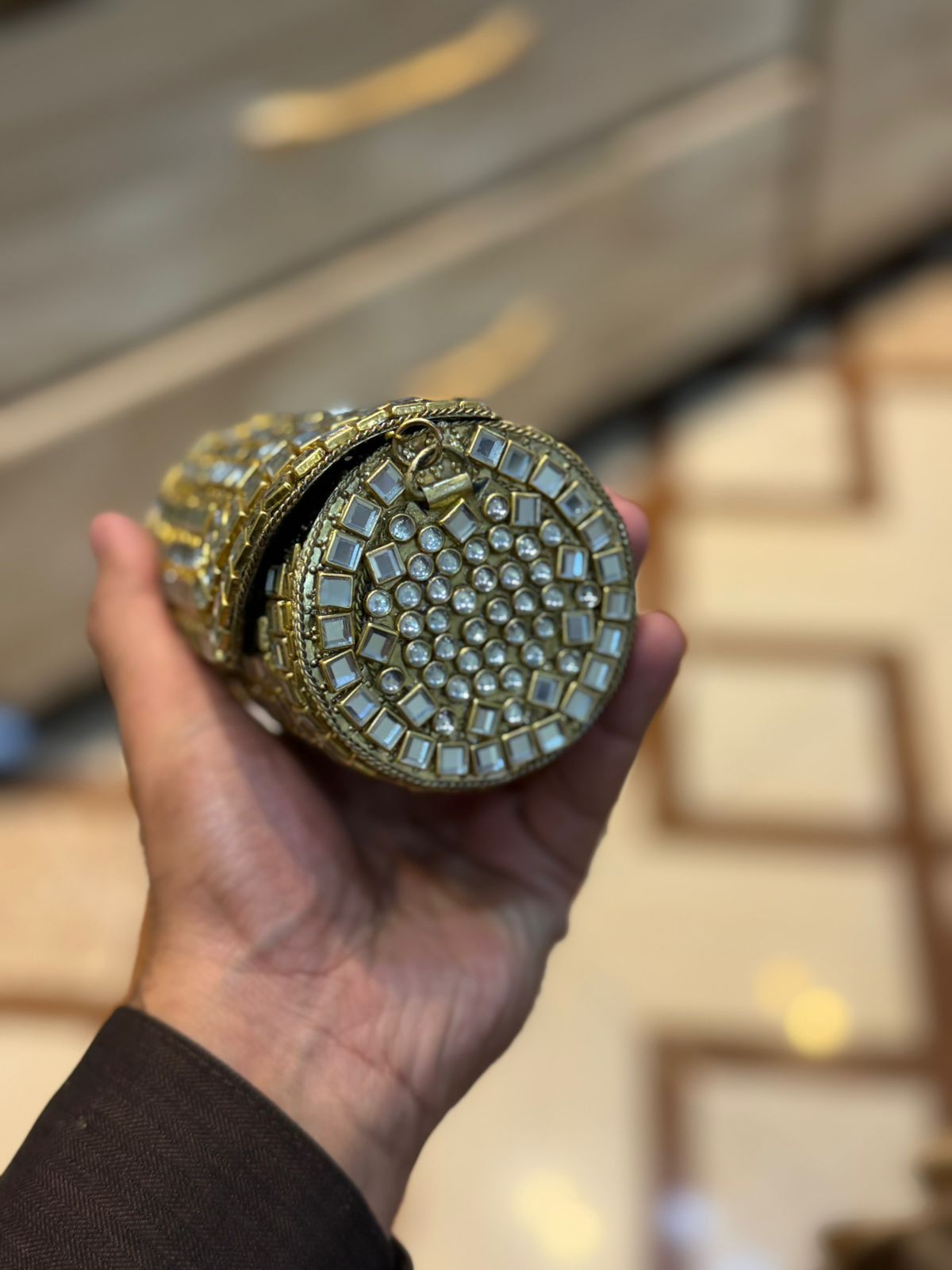 HandMade Full Kundan Dholki Clutch