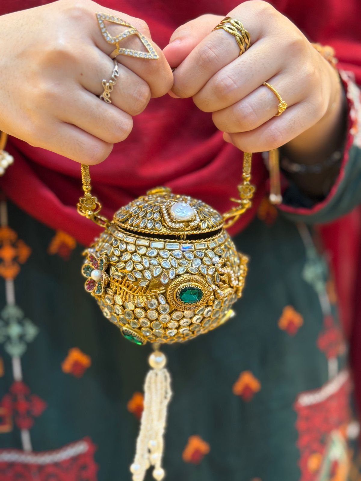 Stylish Turkish Kundan Dholki Clutch_New Arrival_Design 8
