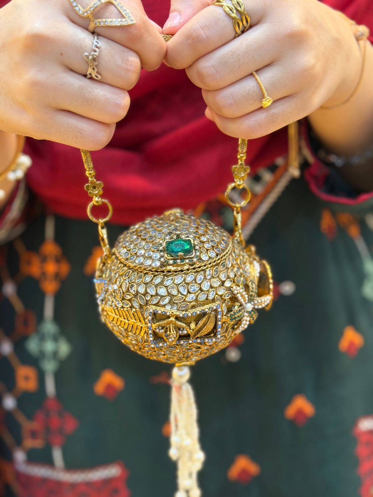 Stylish Turkish Kundan Dholki Clutch_New Arrival_Design 9