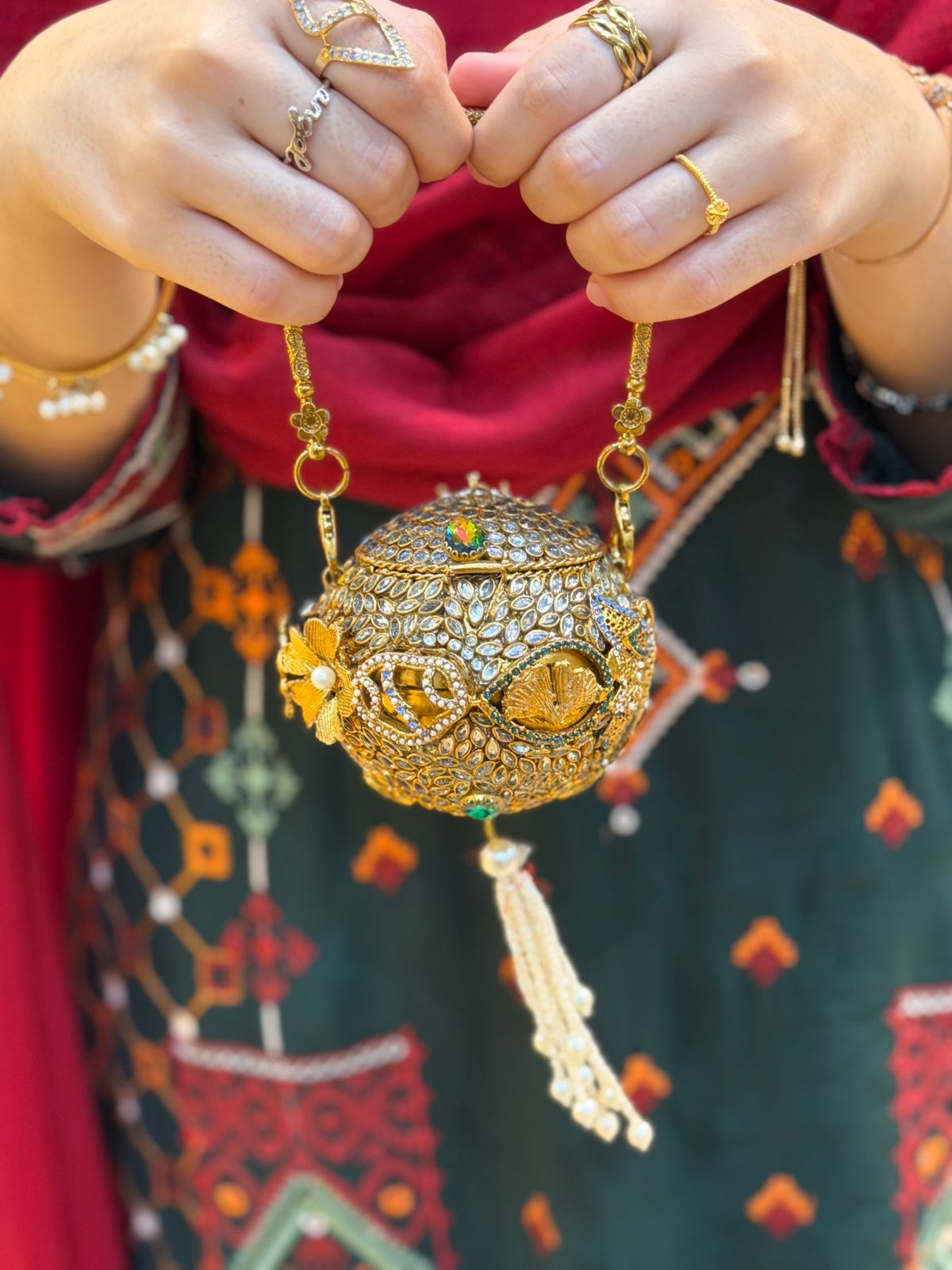 Stylish Turkish Kundan Dholki Clutch_New Arrival_Design 10
