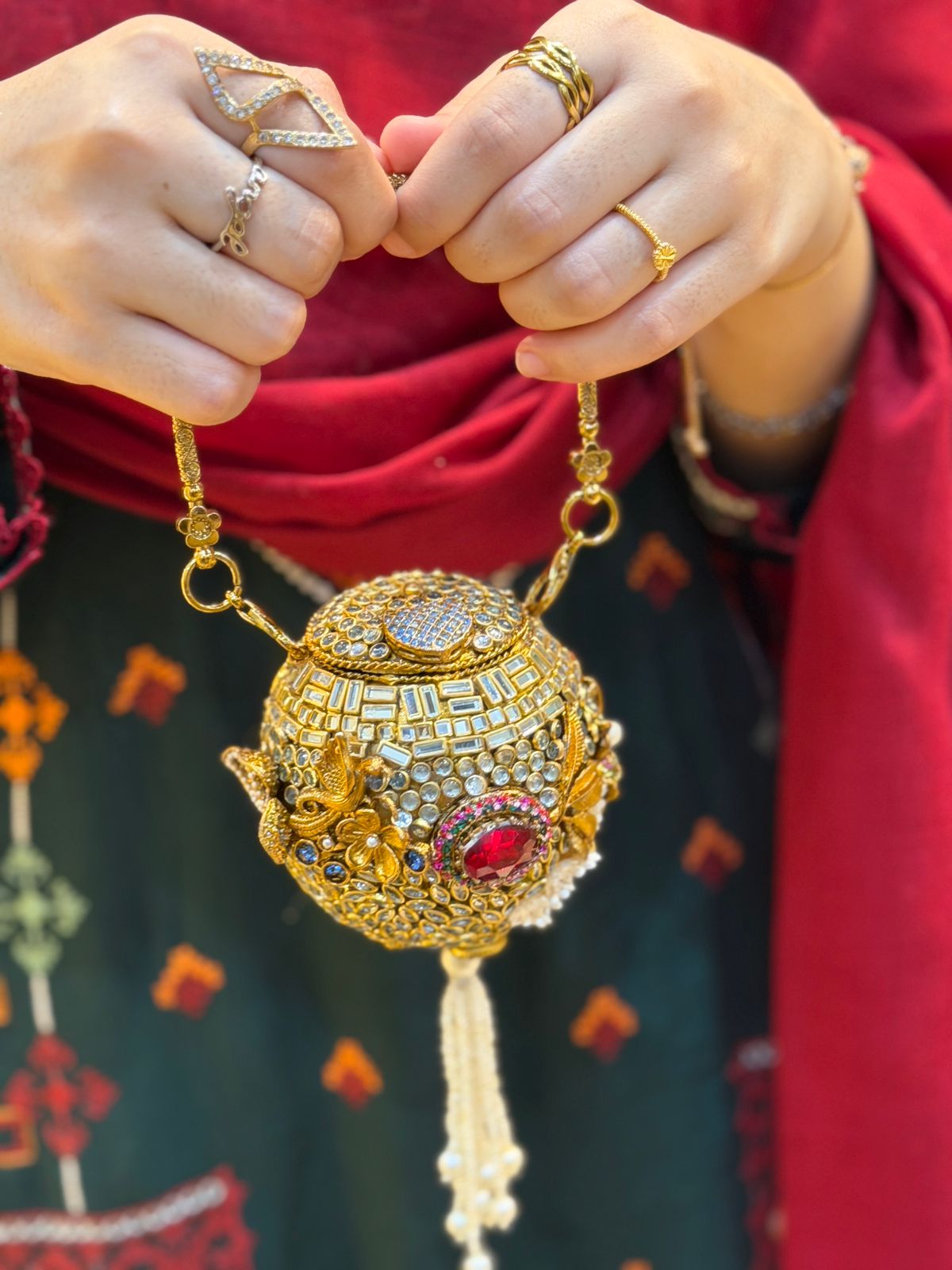 Stylish Turkish Kundan Dholki Clutch_New Arrival_Design 11