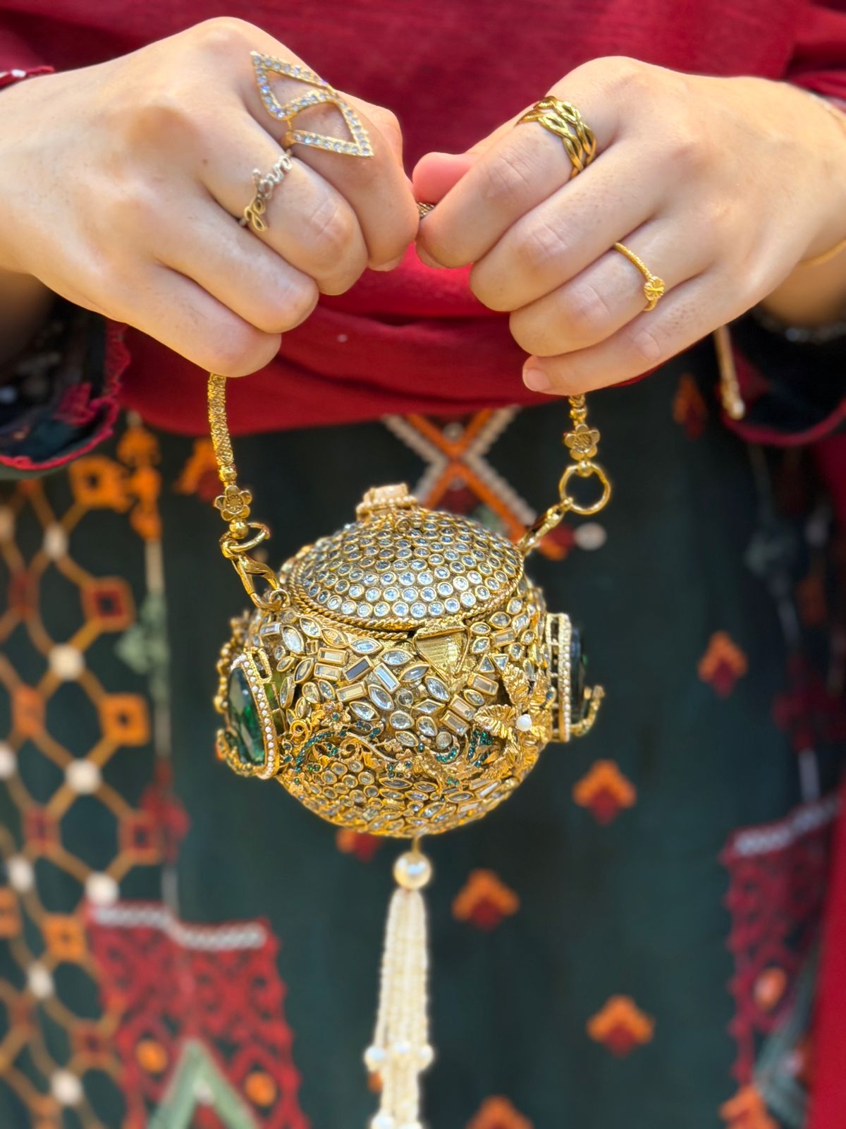 Stylish Turkish Kundan Dholki Clutch_New Arrival_Design 13