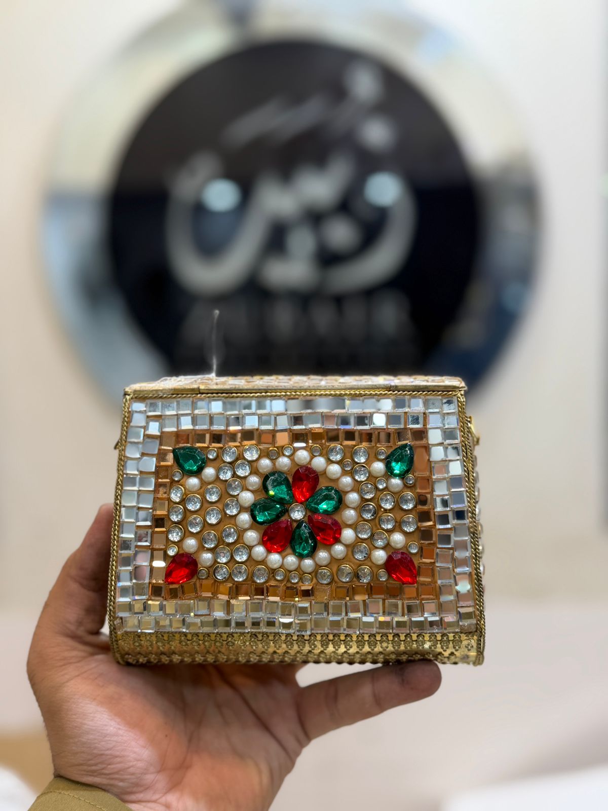 Turkish_Kundan Designer Clutch_Medium Size_New Design 2