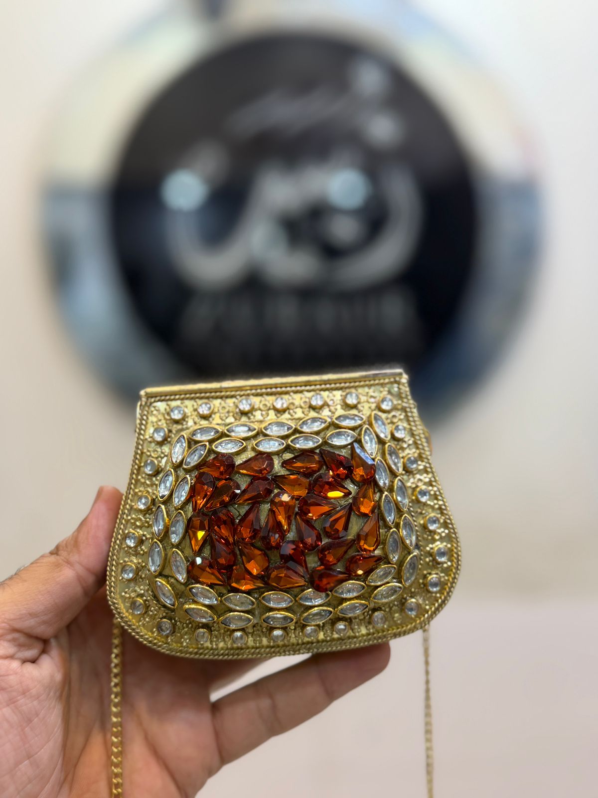 Handmade Kundan Designer Small Clutch_New Arrival_Design 3