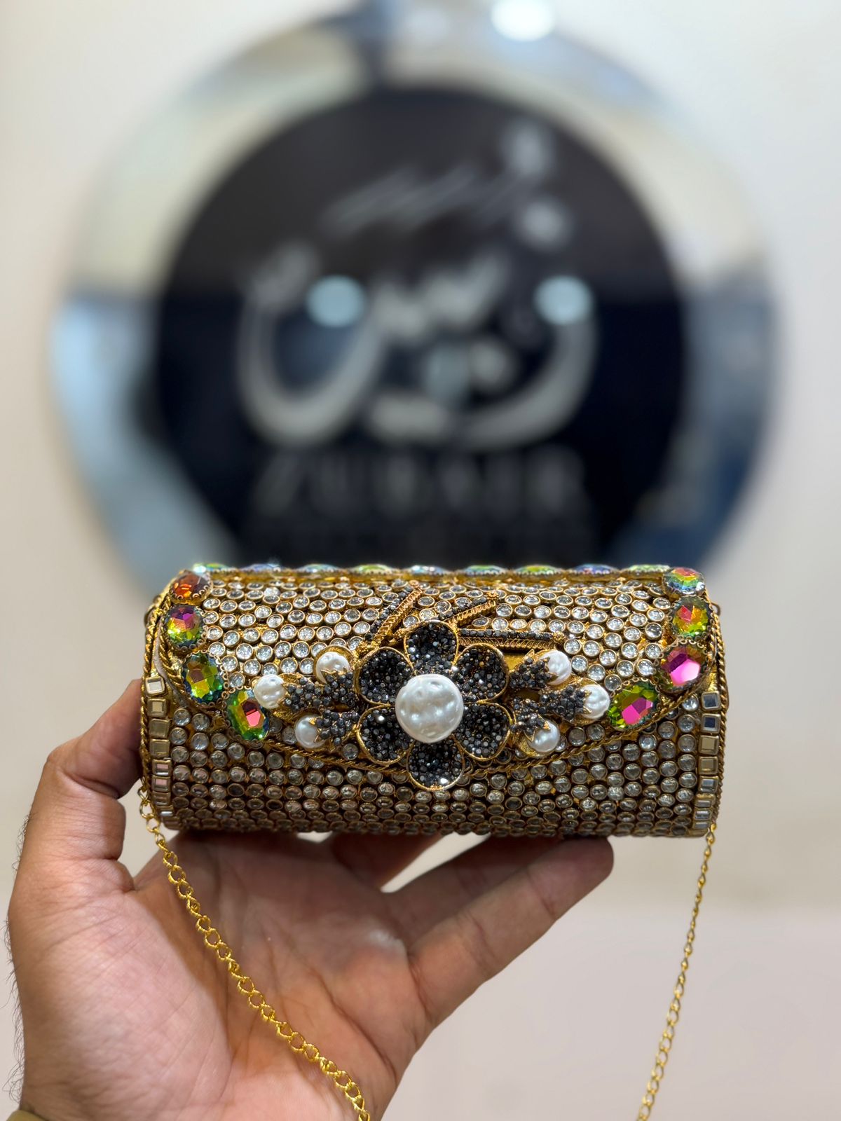Turkish Kundan Designer Large Dholki Clutch_New Arrival_Design 2
