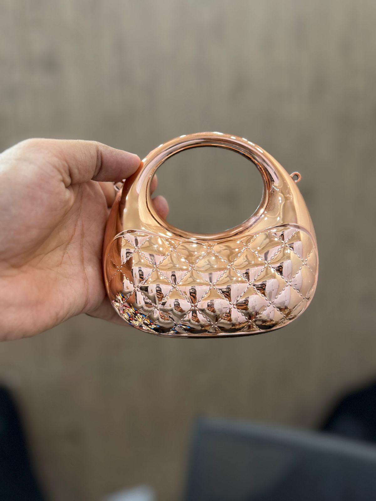 Stylish Rose Gold Acrylic Clutch_New Arrival