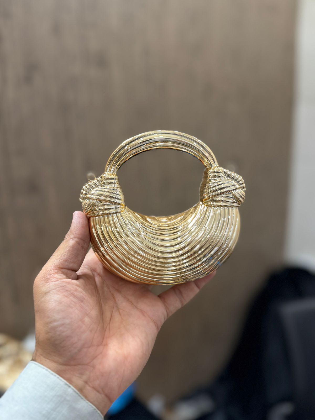 Stylish Golden Acrylic Clutch_New Arrival