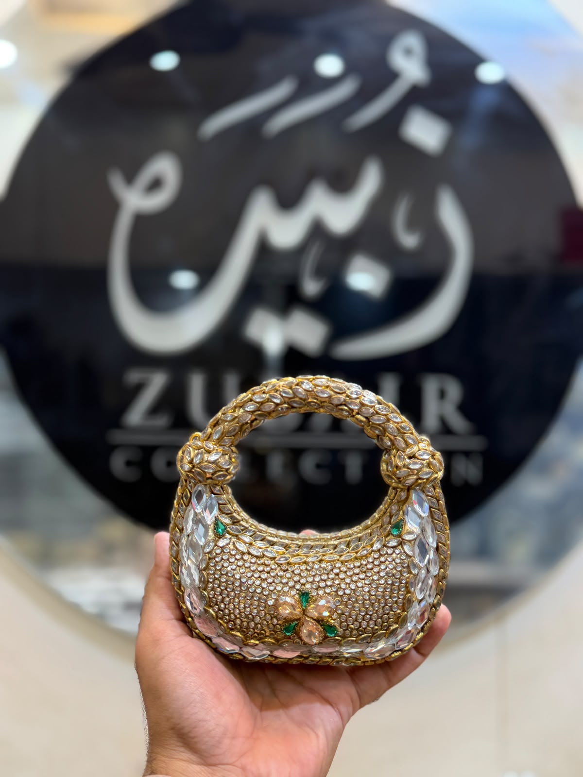 Stylish Kundan Moon Clutch_New Arrivals 15
