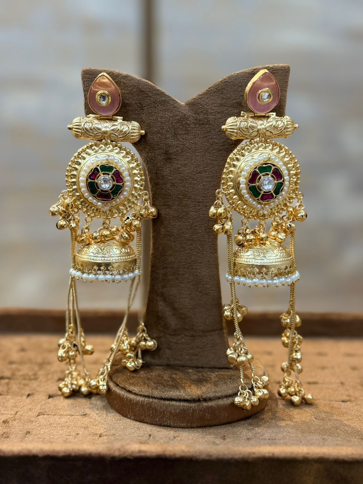 Stylish Luxury Kashmiri Golden Jhumkay_New Arrival 2