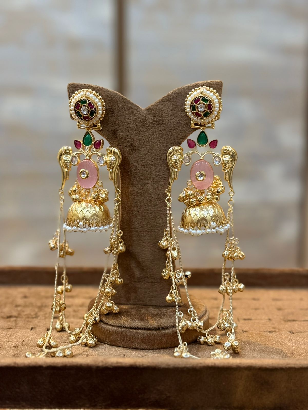 Stylish Luxury Kashmiri Golden Jhumkay_New Arrival 3