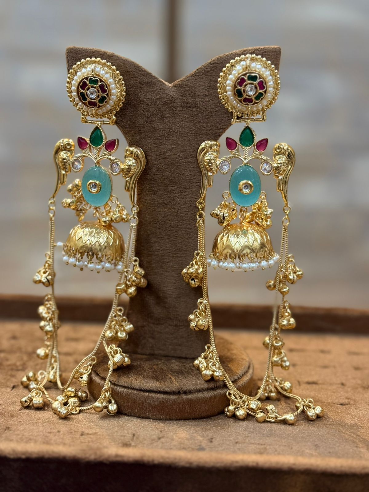 Stylish Luxury Kashmiri Golden Jhumkay_New Arrival 5