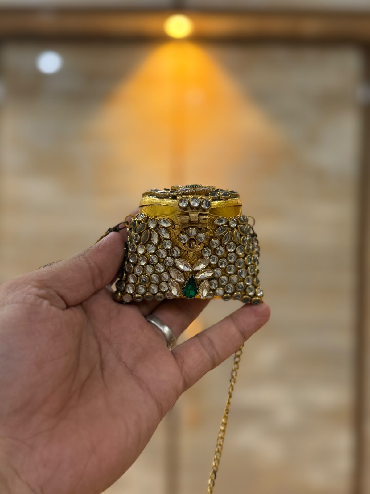 Stylish Indian Kundan Metal Clutch_Small Size_New Arrival