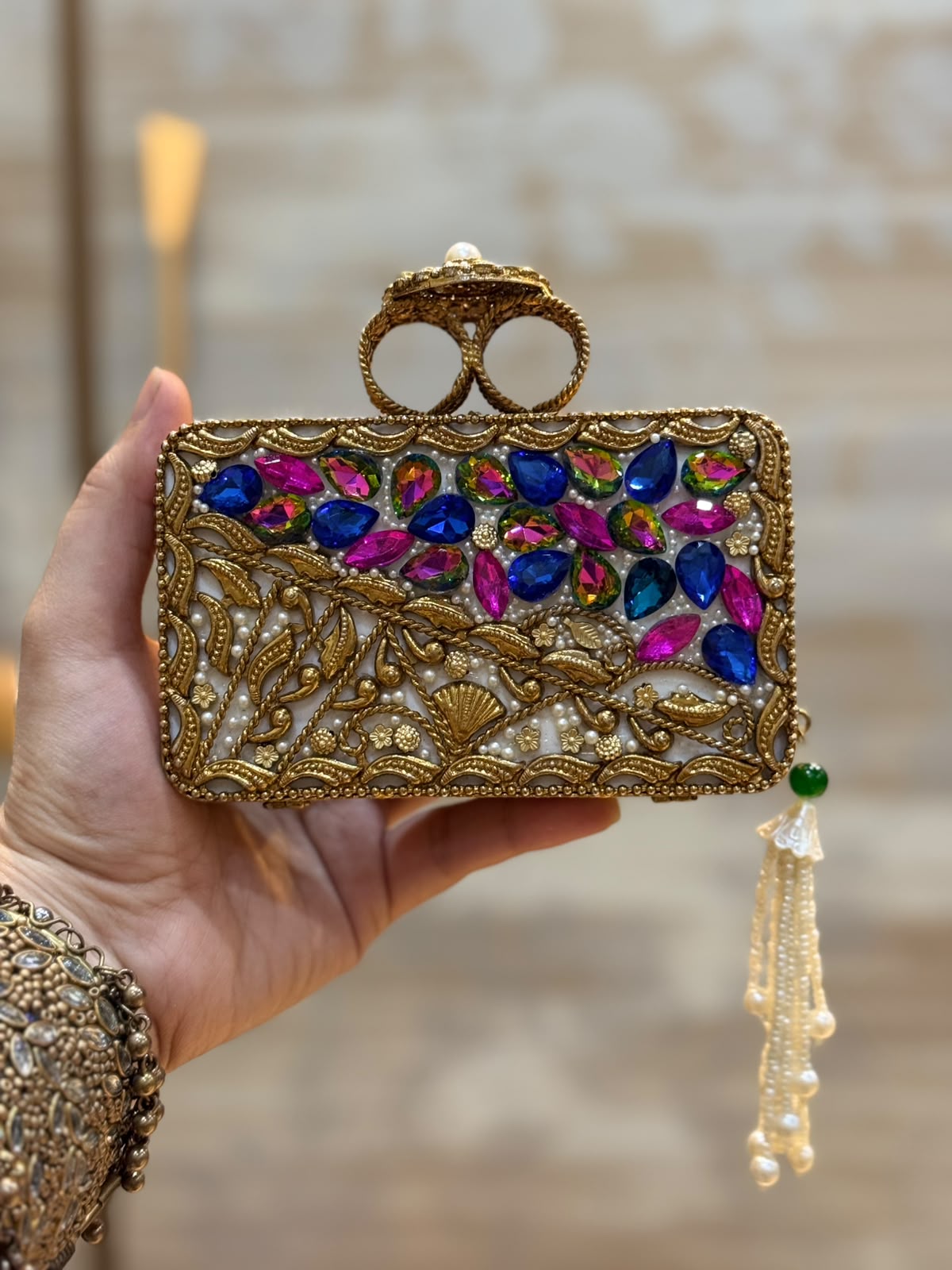 Luxury Kundan Stones Work Clutch_Wedding Collection_New Arrival 2