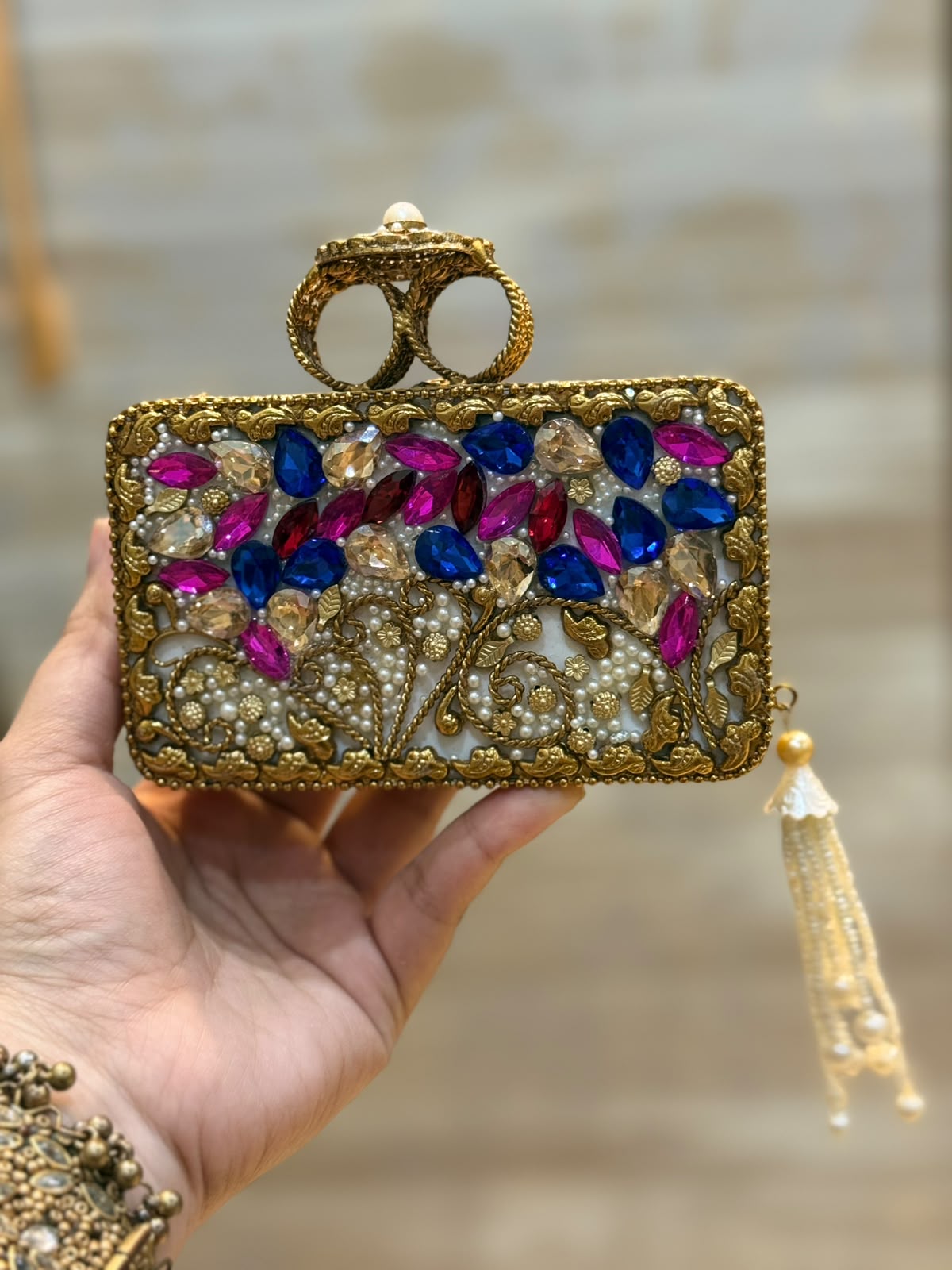 Luxury Kundan Stones Work Clutch_Wedding Collection_New Arrival 13