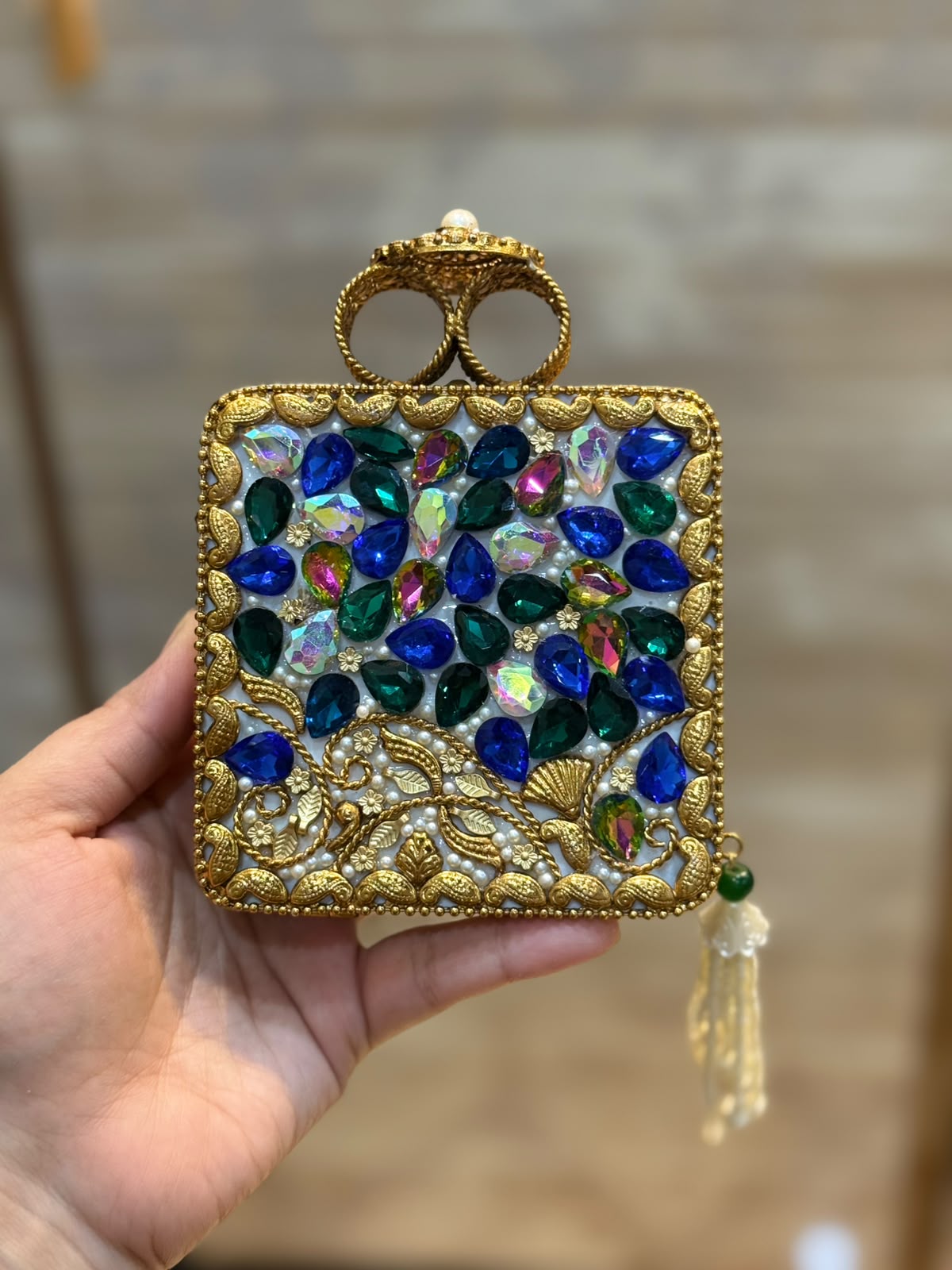 Luxury Kundan Stones Work Clutch_Wedding Collection_New Arrival 18