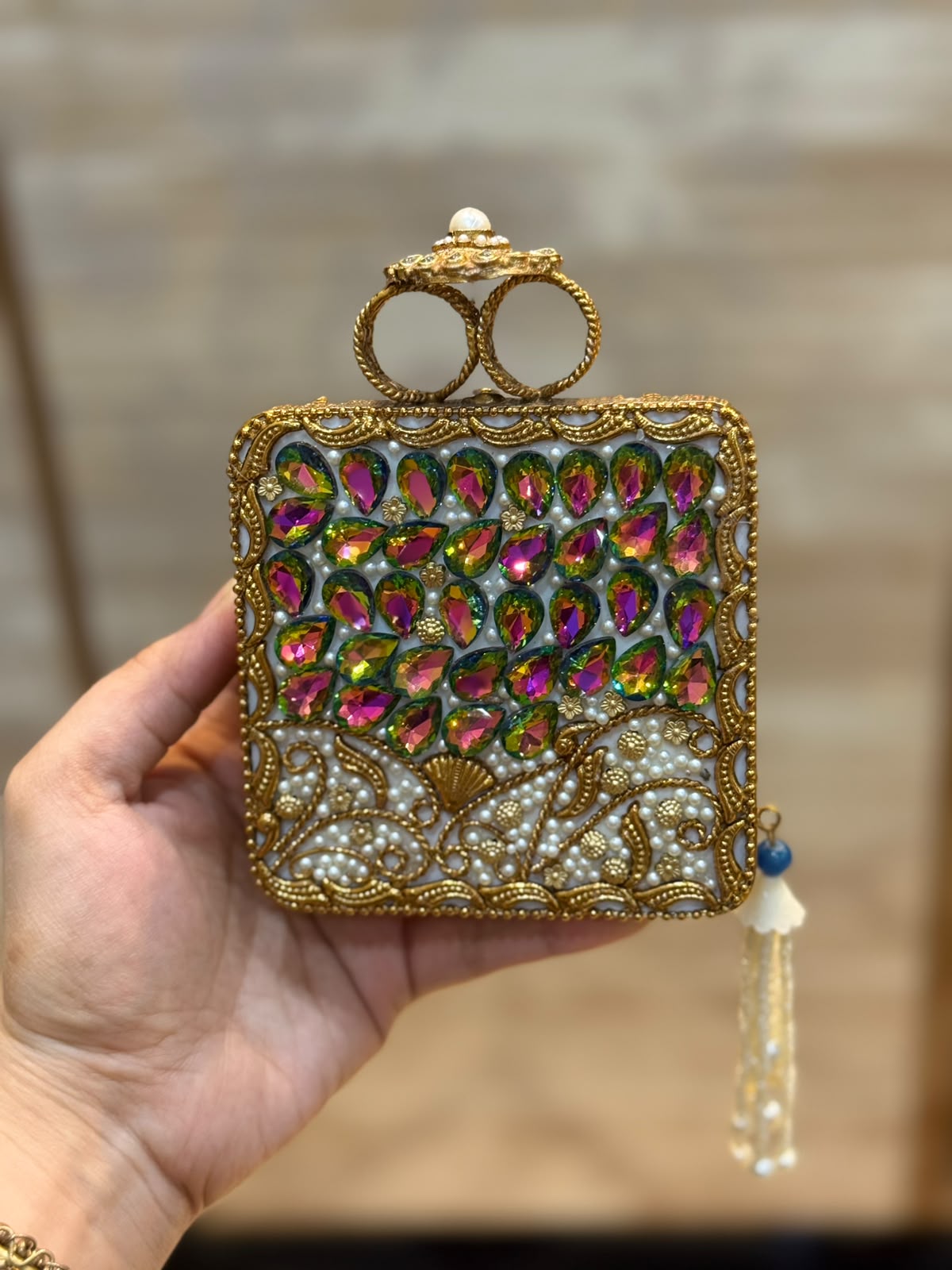 Luxury Kundan Stones Work Clutch_Wedding Collection_New Arrival 19