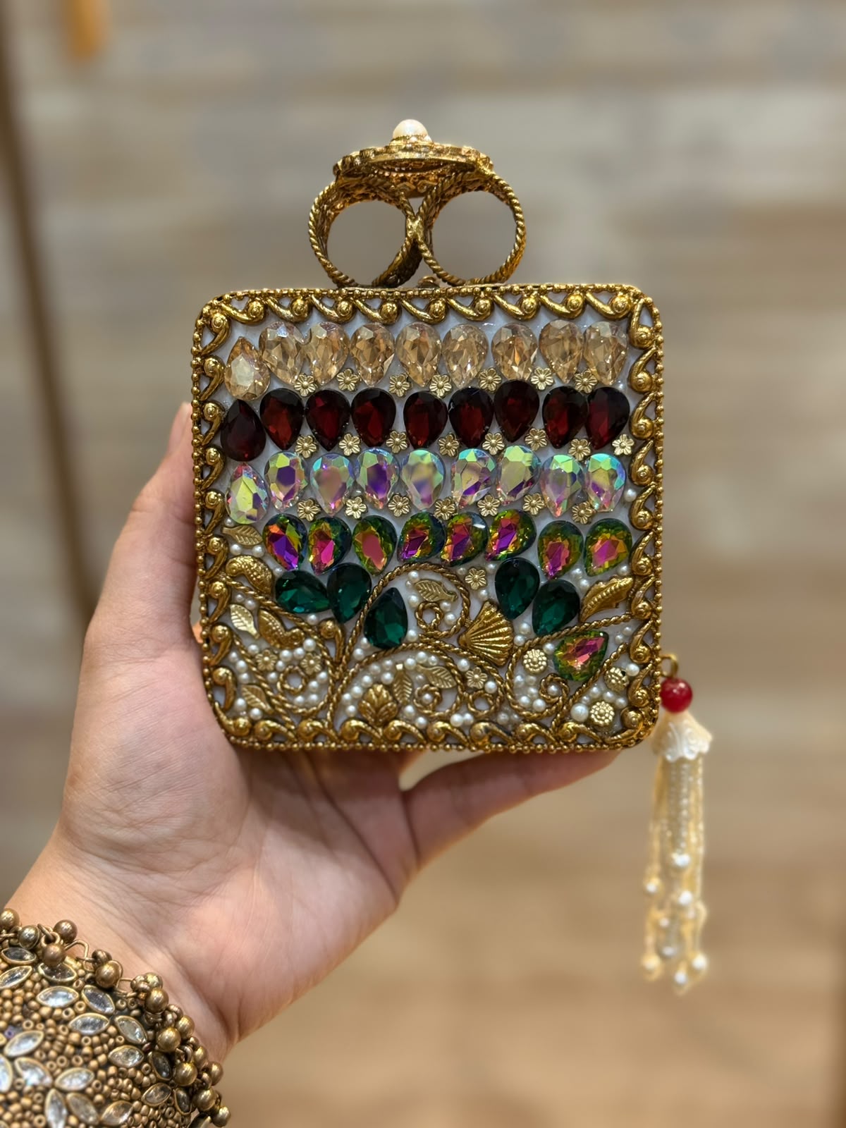 Luxury Kundan Stones Work Clutch_Wedding Collection_New Arrival 21