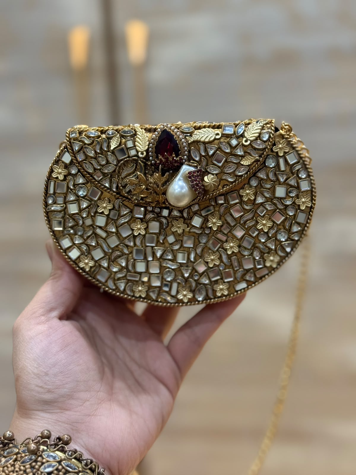 D_Shape Luxury Turkish Kundan Desginer Clutch_New Arrival 10