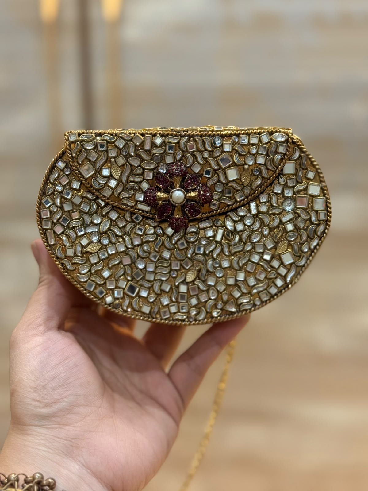 D_Shape Luxury Turkish Kundan Desginer Clutch_New Arrival 13