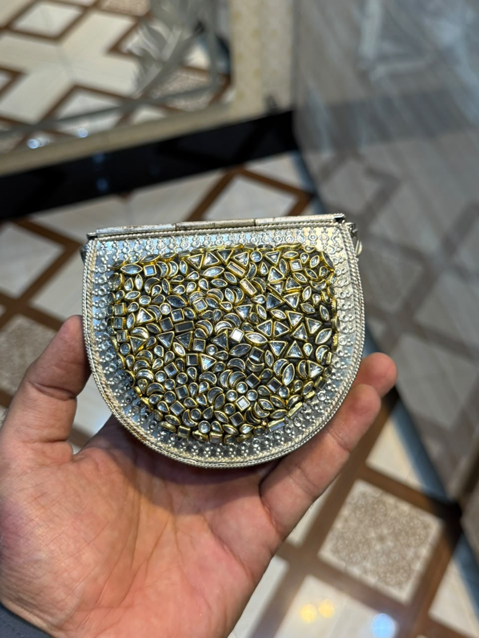 Stylish Luxury Stone Work Small Clutch_New Arrival 2