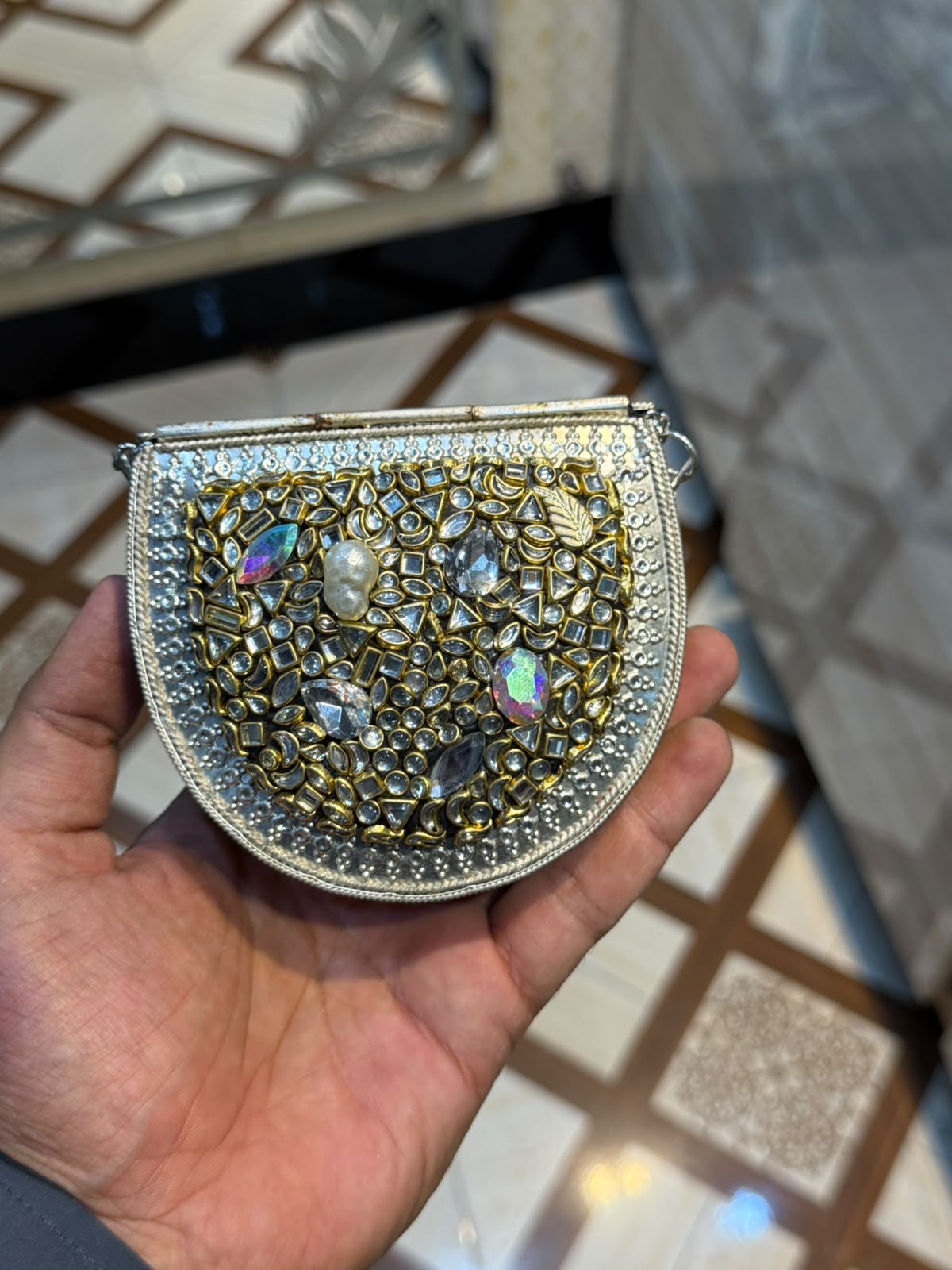 Stylish Luxury Stone Work Small Clutch_New Arrival 4