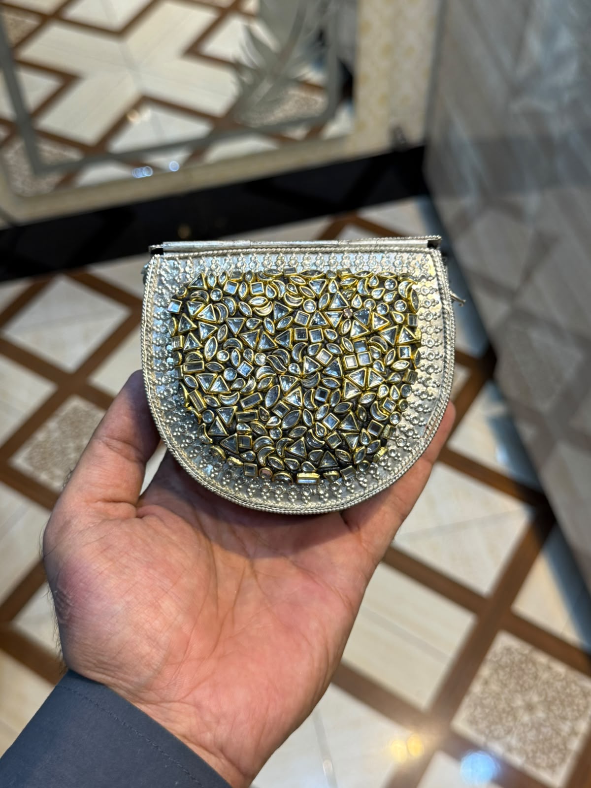 Stylish Luxury Stone Work Small Clutch_New Arrival 6