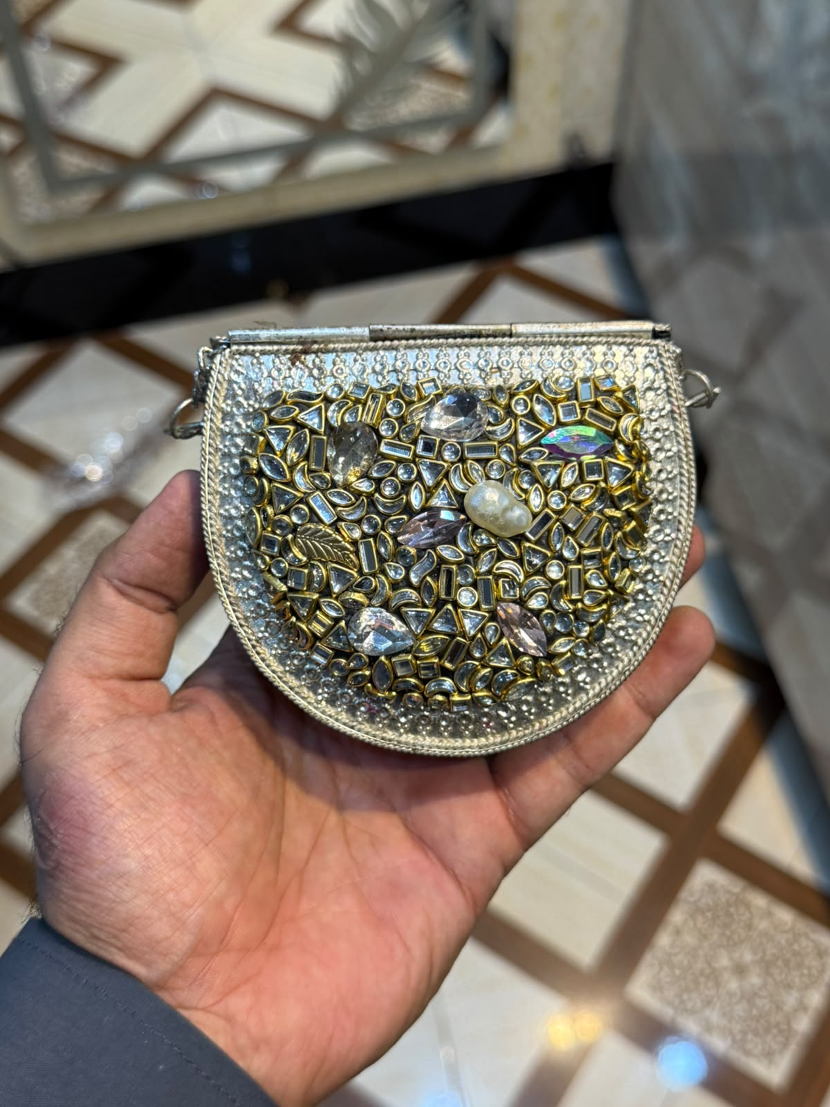 Stylish Luxury Stone Work Small Clutch_New Arrival 11