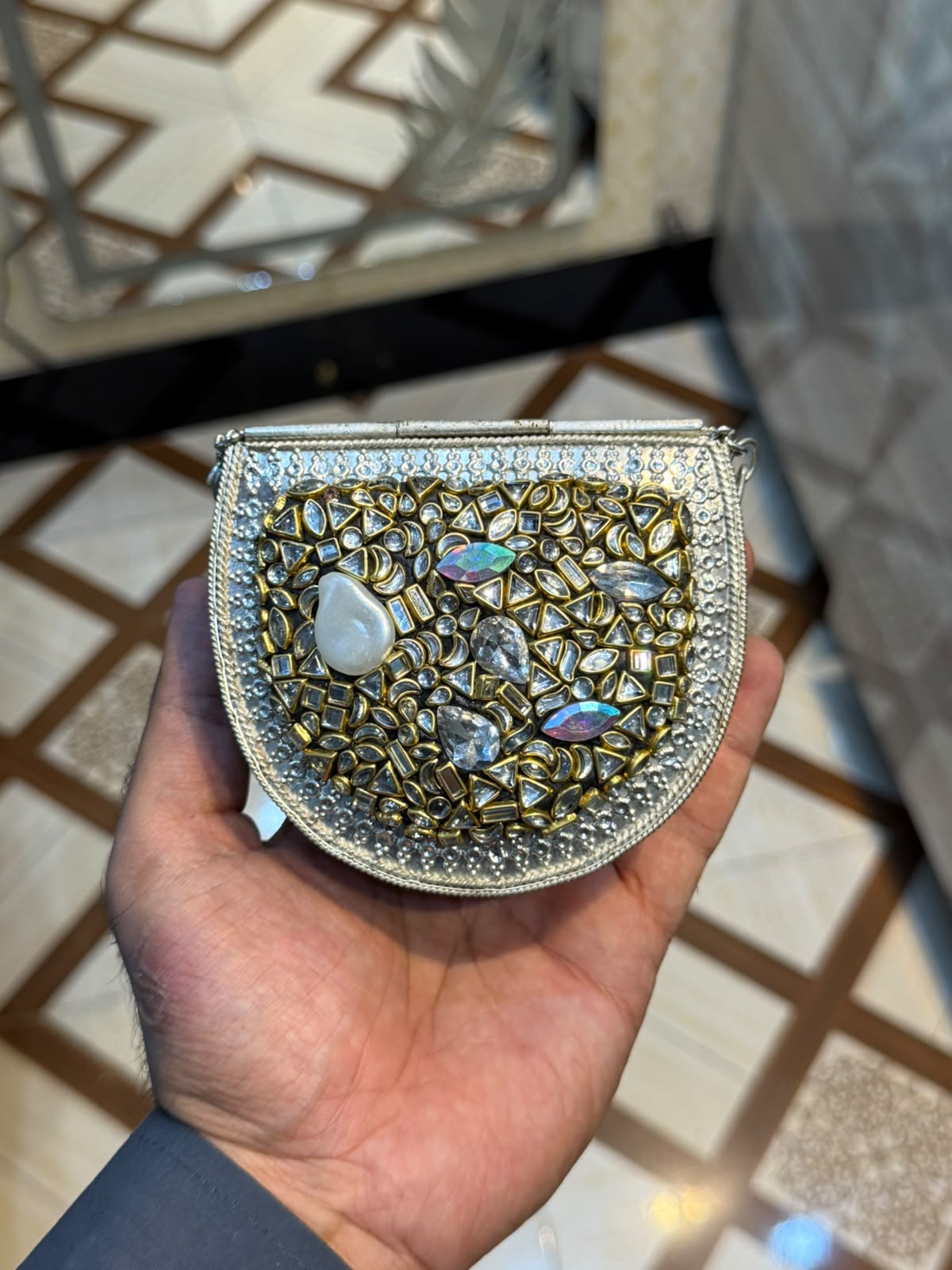 Stylish Luxury Stone Work Small Clutch_New Arrival 17