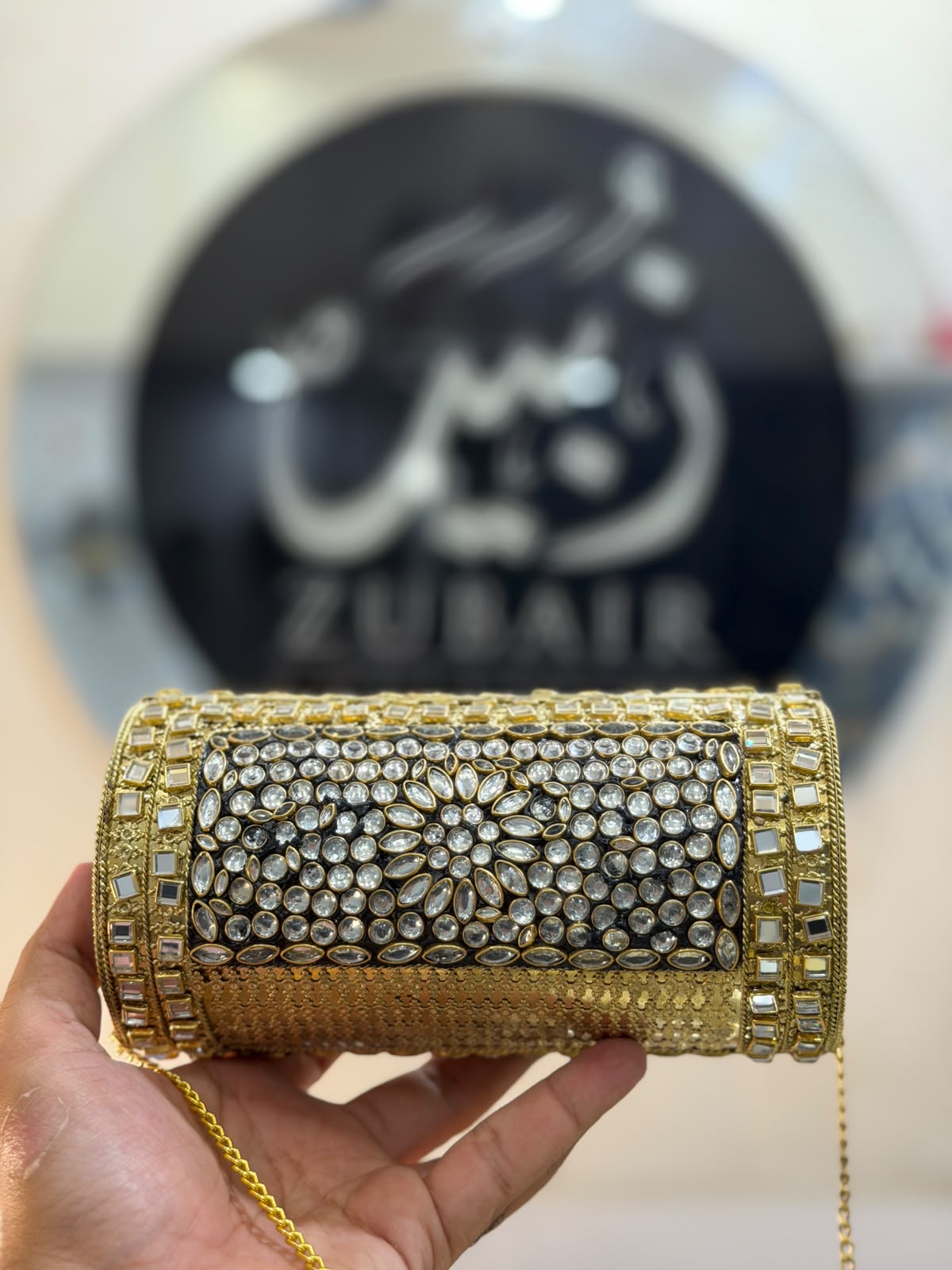 Luxury Indian Kundan Metal Dholki_Dholki Shape_New Arrival 2