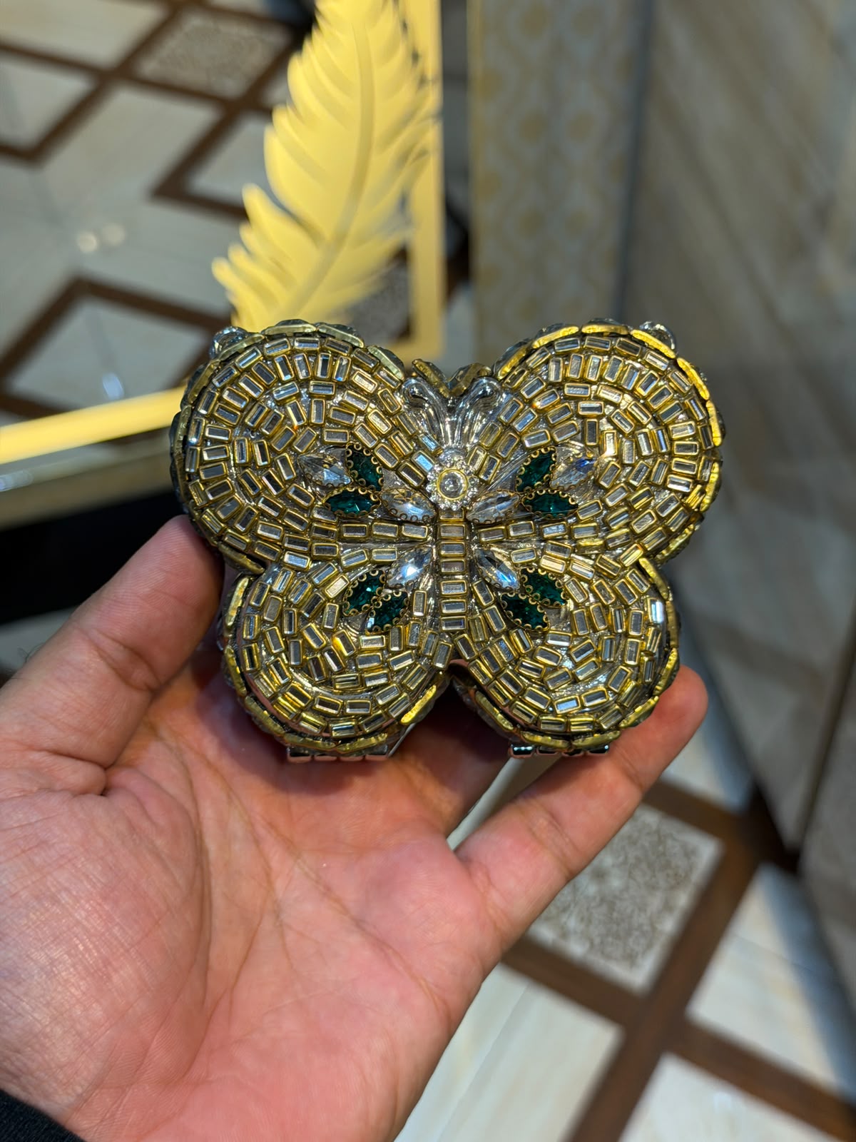 Handmade Luxury Kundan Stone Work Clutch | Wedding & Party Collection | Design 6