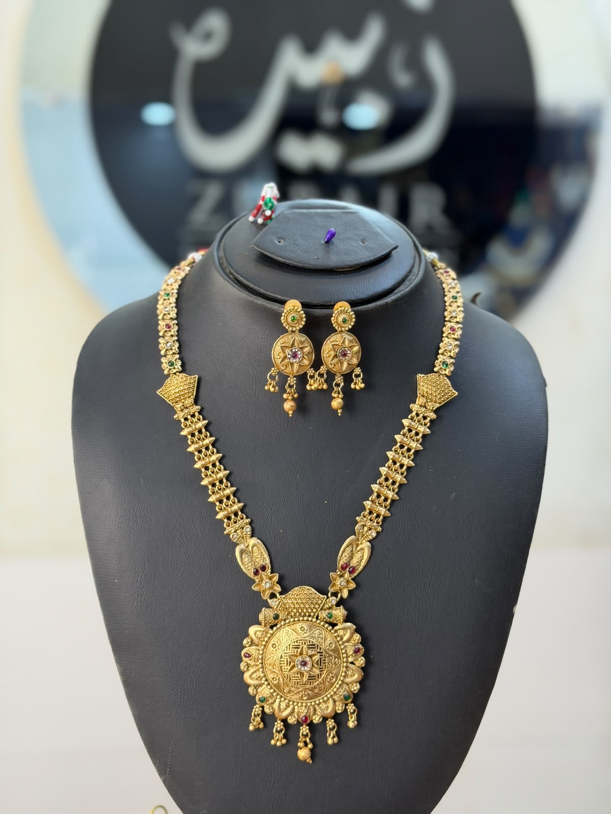 Royal Golden Rajwadi Mala Set – Bridal Necklace & Earrings | Wedding Collection | New Arrival 4