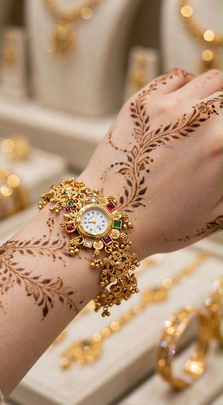 Stylish Ladies Rajwari Designer Golden Watch_New Arrival 2