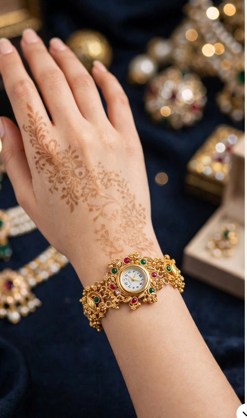 Stylish Ladies Rajwari Designer Golden Watch_New Arrival 4