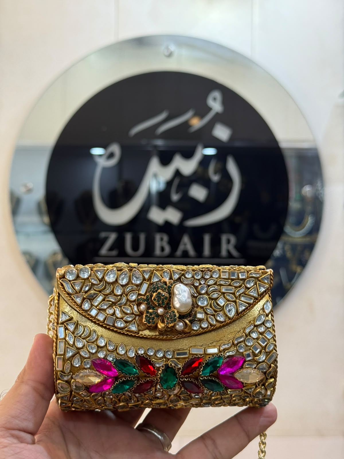 Stylish Kundan Turkish Designer Clutch_Medium Size_New Arrival_ Design 6