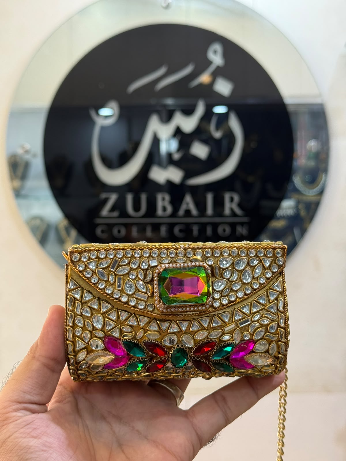 Stylish Kundan Turkish Designer Clutch_Medium Size_New Arrival_ Design 7