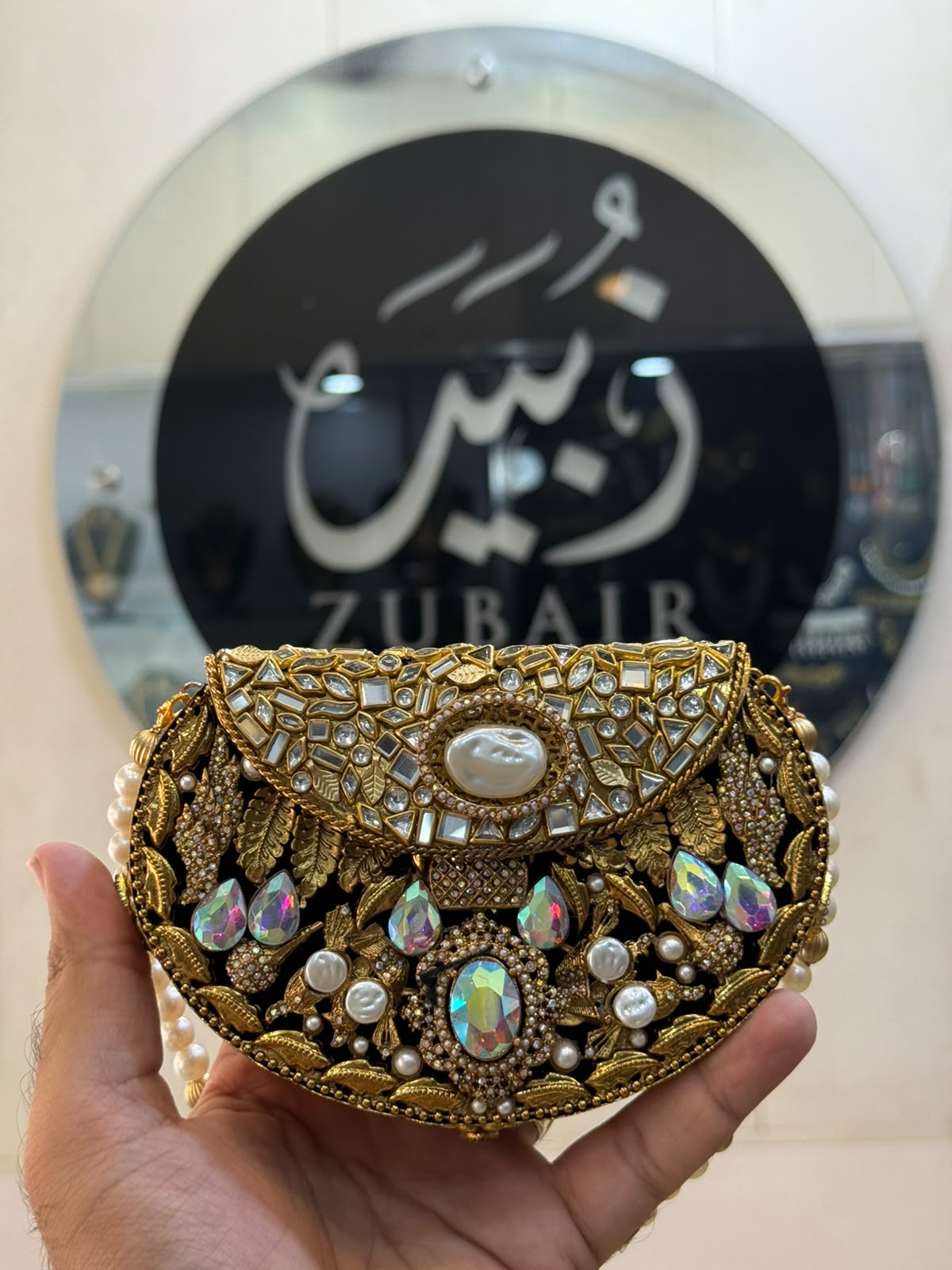 Stylish Kundan Turkish Designer Clutch_Medium Size_New Arrival_ Design 2