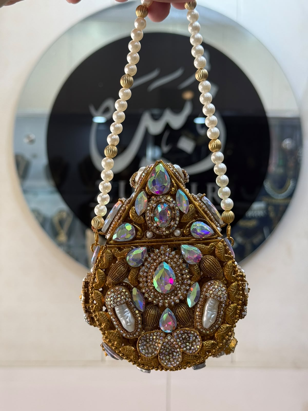 Stylish Kundan Turkish Designer Clutch_Medium Size_New Arrival_ Design 1